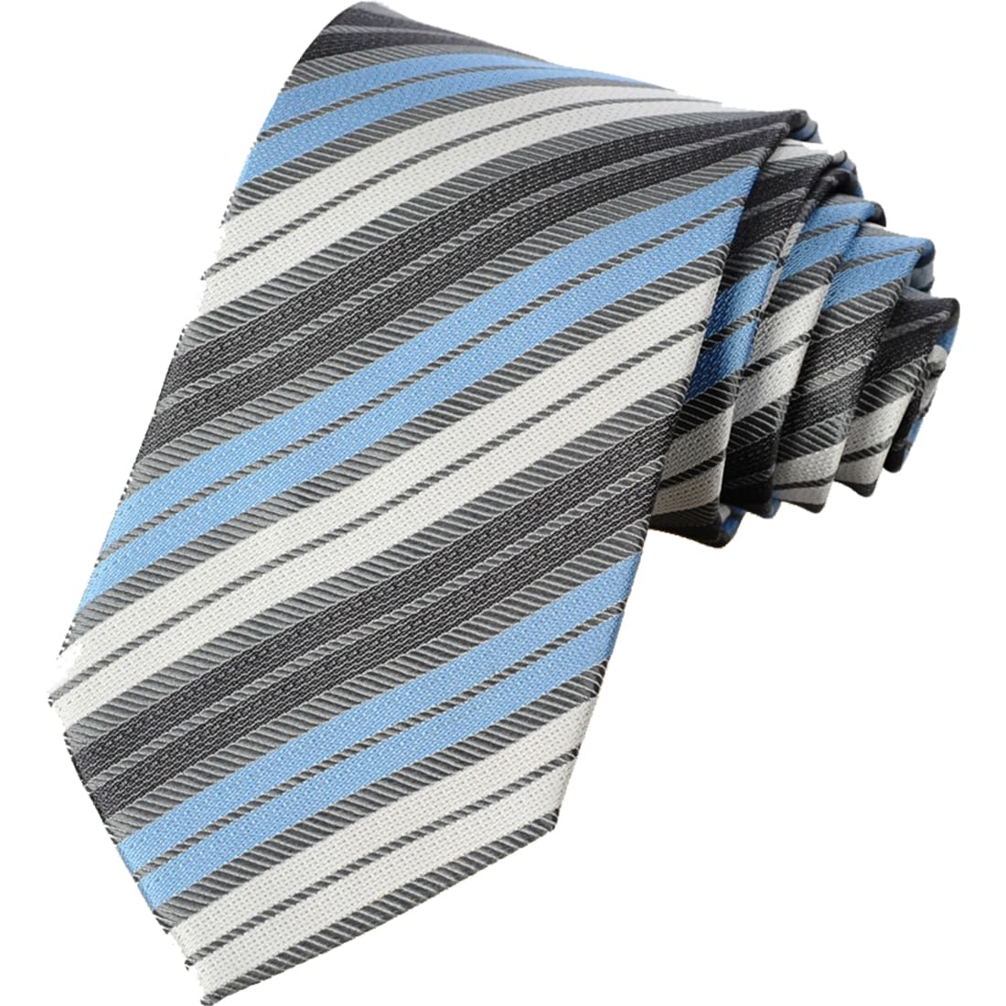 KissTies Mens Tie Striped Satin Necktie Wedding Ties + Gift Box