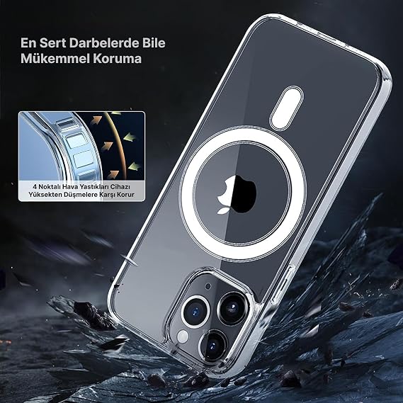 Case Shockproof Transparent Cover Compatible with Magsafe for iPhone 12/12 Pro (iPhone 12/12 Pro)
