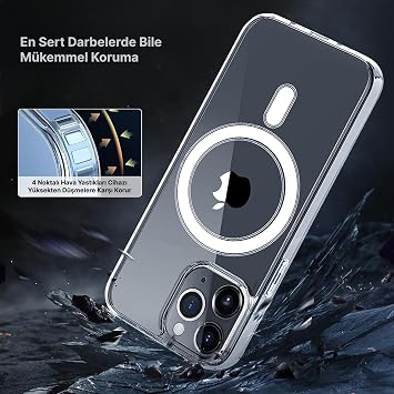 Case Shockproof Transparent Cover Compatible with Magsafe for iPhone 12/12 Pro (iPhone 12/12 Pro)
