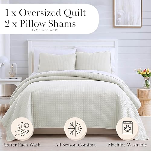 Vista 289 de Southshore Fine Living, Inc. - Juego de edredón de microfibra cepillada suave, cubrecama resistente a manchas y pelo de mascotas, con funda de 02