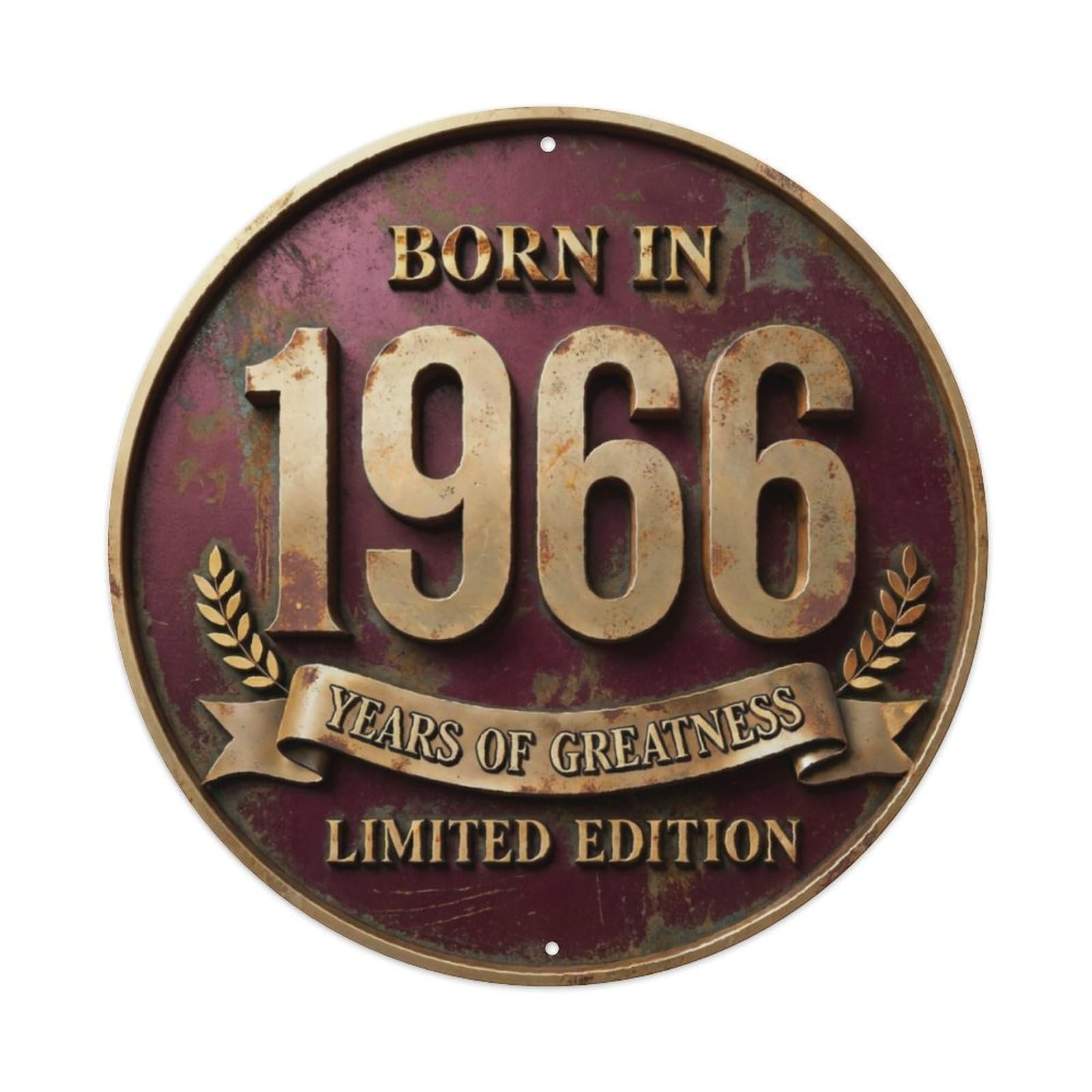1966 Birth Year Aluminium Sign 20x20cm
