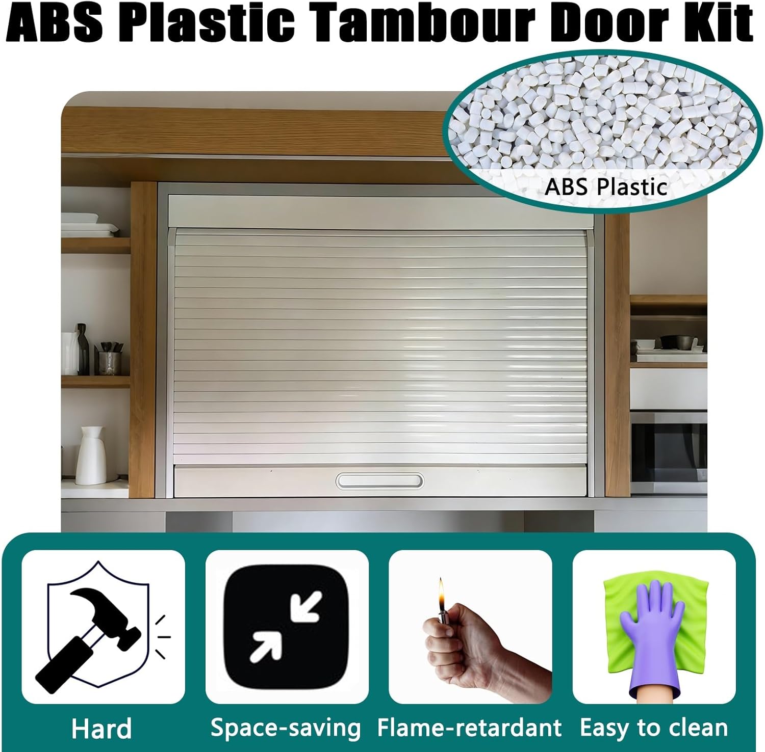 Washbasin Cabinet Tambour Door Kit for Partition, Folding Roller Shutter Blinds Door Customizable, Space Saving Roll Up Doors for Commercial/Home