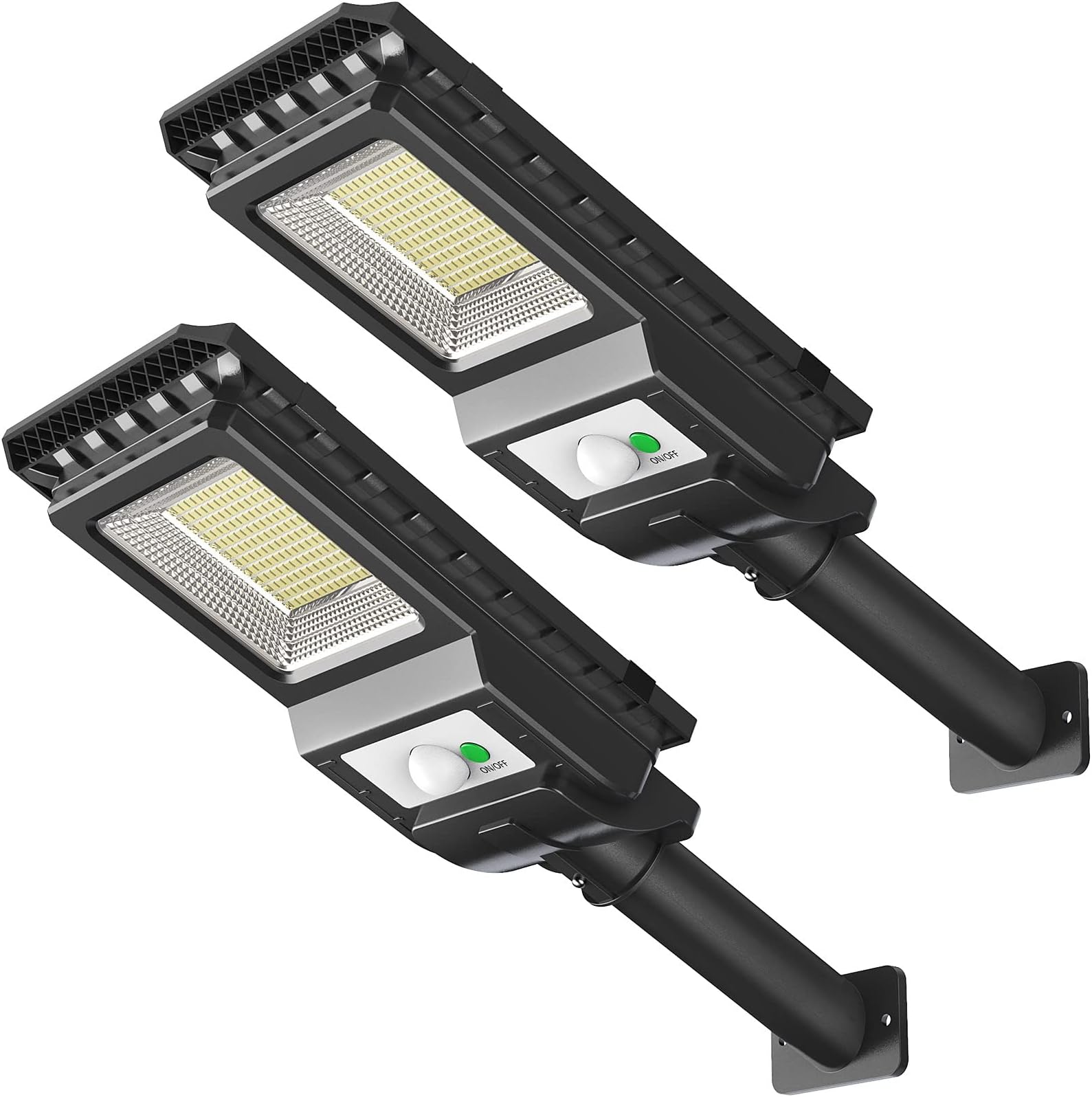 Engrepo Solar Lights Outdoor, 1000LM 156 LEDs Solar Powered Motion Sensor Light, Security Waterproof Solar Flood Light for Yard, Fence, Garden, Patio, Front Door, Shed, Deck, Path. 2 Pack