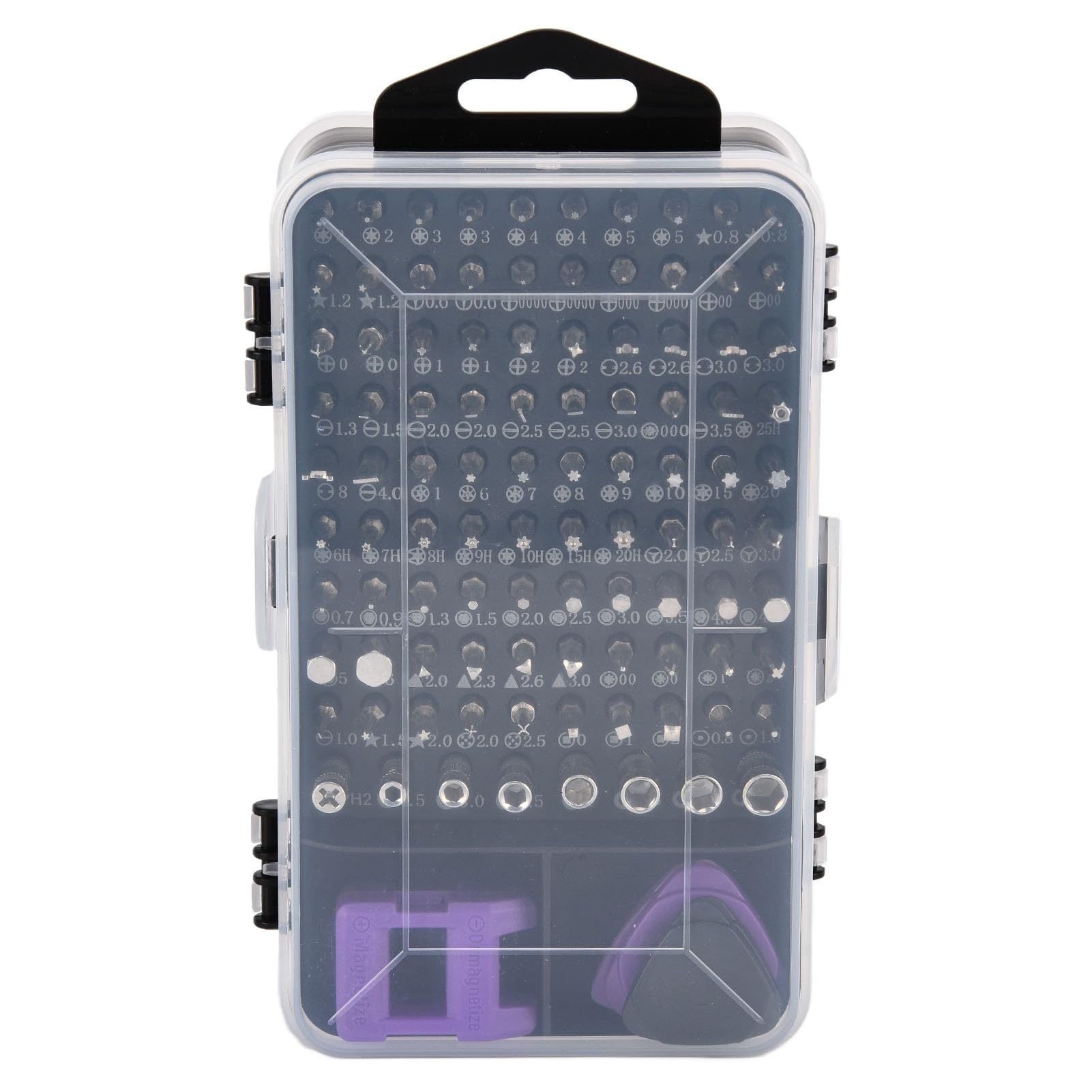 Juego de destornilladores 115 en 1, kit de herramientas de reparación electrónica de puntas multifuncionales de precisión magnética (Violeta)