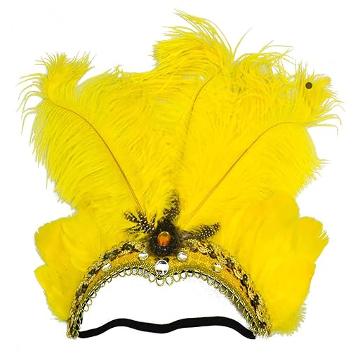 Ulalaza Carnaval Pluma Tocado Showgirl Diadema Rugiente 20s 1920s Flapper Head Band Vintage Gatsby Accesorios…