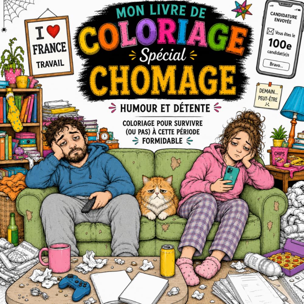 Mon livre de coloriage Spécial Chômage : Humour et détente pour survivre (ou pas) à cette période formidable: Cahier de coloriage anti-stress pour ... (Coloriages thématiques pour adultes)