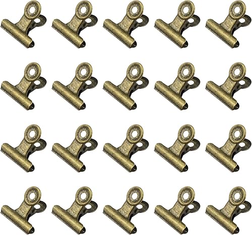 20 clips metálicos para carpeta de bulldog, abrazaderas de papel con bisagras de 1.2 pulgadas para bolsas de alimentos, fotos, manualidades de arte,