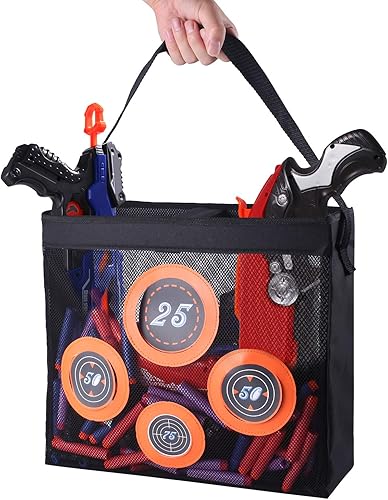 Miniatura 4 de Hely Cancy Bolsa de malla portátil de almacenamiento de juguetes compatible con dardos Nerf para niños a partir de 6 años