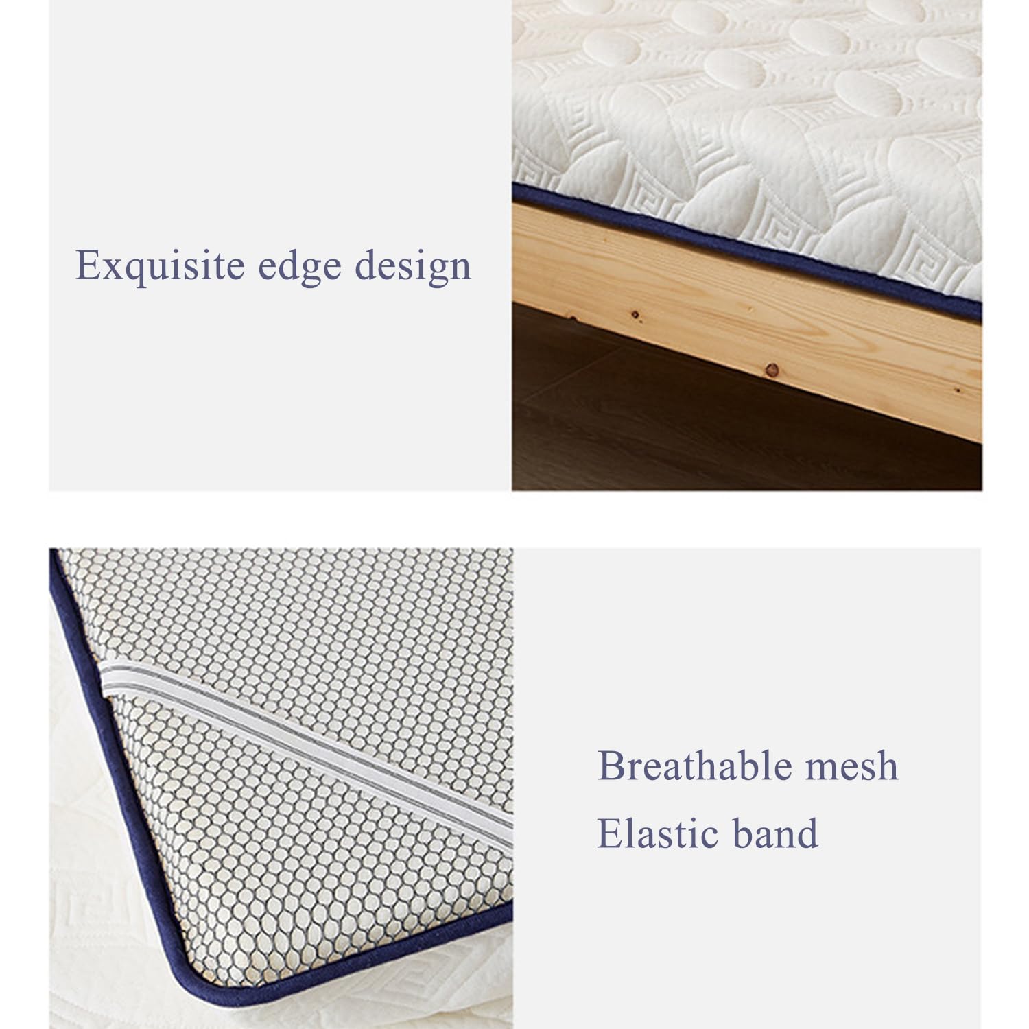 White/9cm,125x200cm, Latex Futon Matratze Topper Bodenmatretzenpolster Mit Elastischem Band Gepflegte Matratzen Pad Abdeckung 5Cm/9Cm Dick Campingmatratze Schlafkissen Für Schlafzimmer