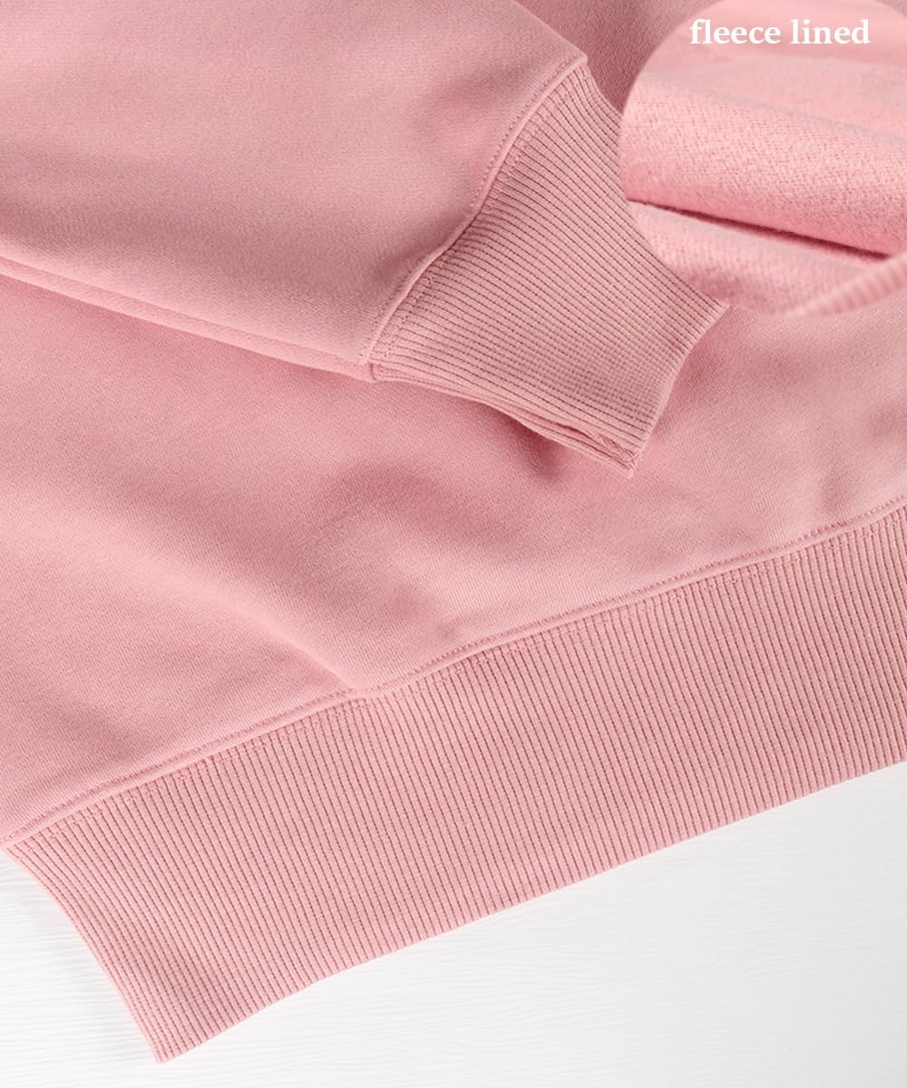 Smile Fish Women's Crewneck Long Raglan Sleeve Sweatshirt Loose Fit Relaxed Pullover Fleece Lined Casual Warm Tops - Image 4