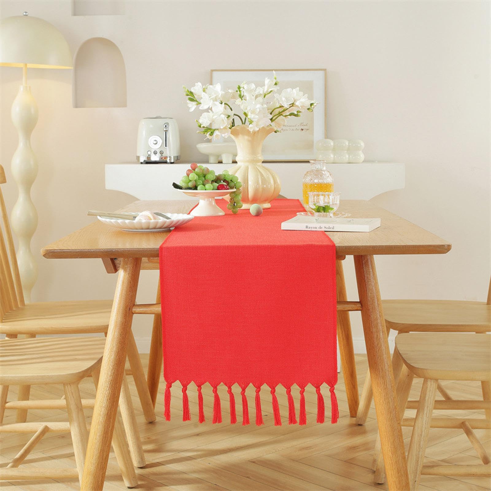 Chemin de table en bambou pour une décoration de table de thé zen