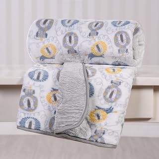 Edredom Cobertor Infantil Para Bebê 90cm x 1,10m Toque Macio Dupla face 100% Poliester - Leãozinho