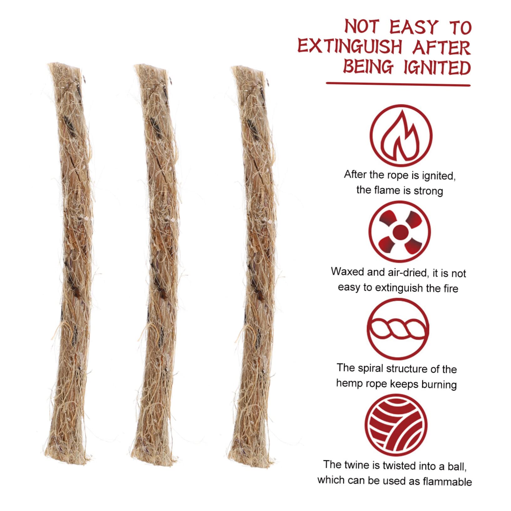 GOOHOCHY Fire Starter Ropes 20 Pack Rope Outdoor Fire Perfect for Camping Hiking BBQ