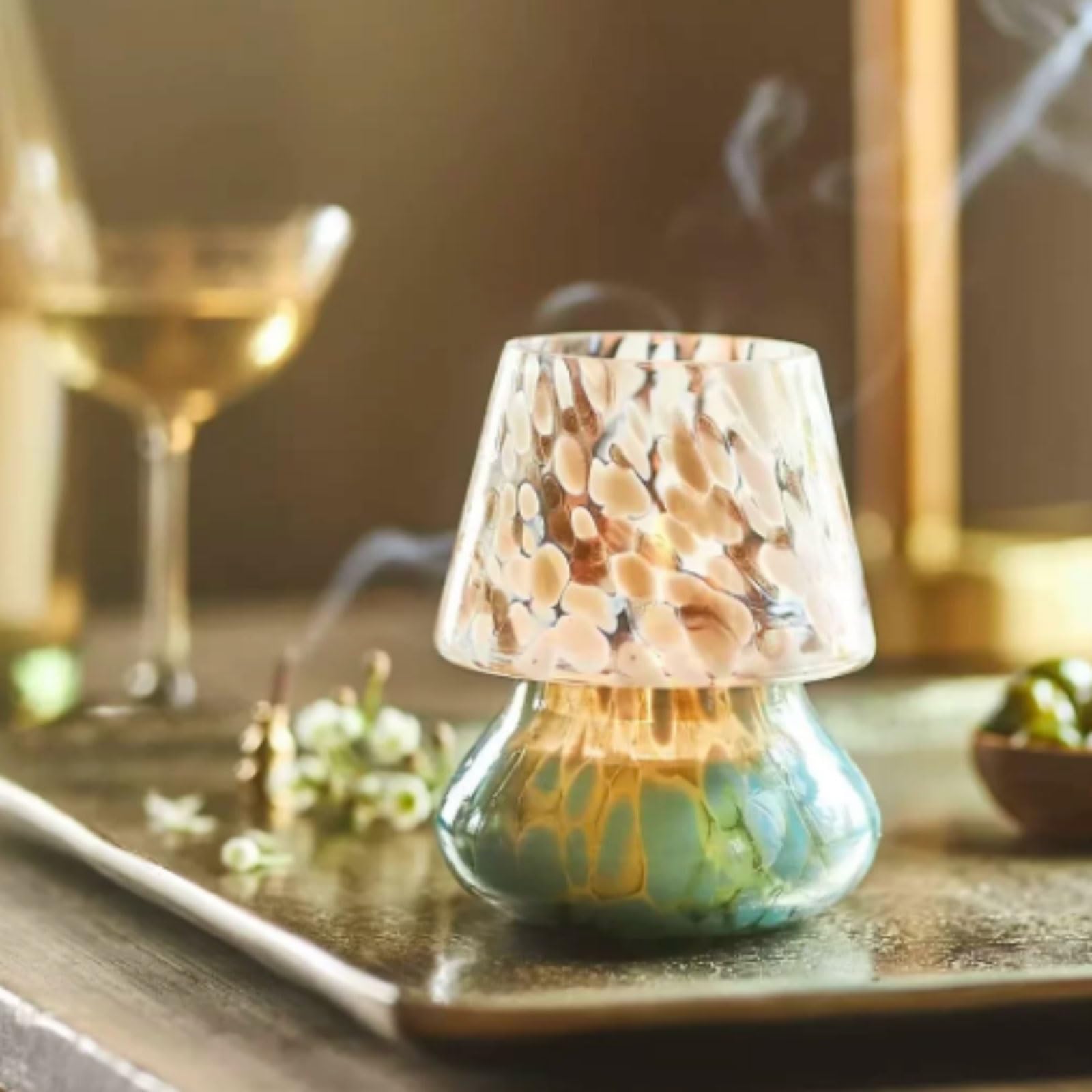 Exquisito Velas de vidrio, vela perfumada reutilizable, vela de aromaterapia moderna, muy perfumada, larga duración, elegante decoración del hogar meloso(Bruin)