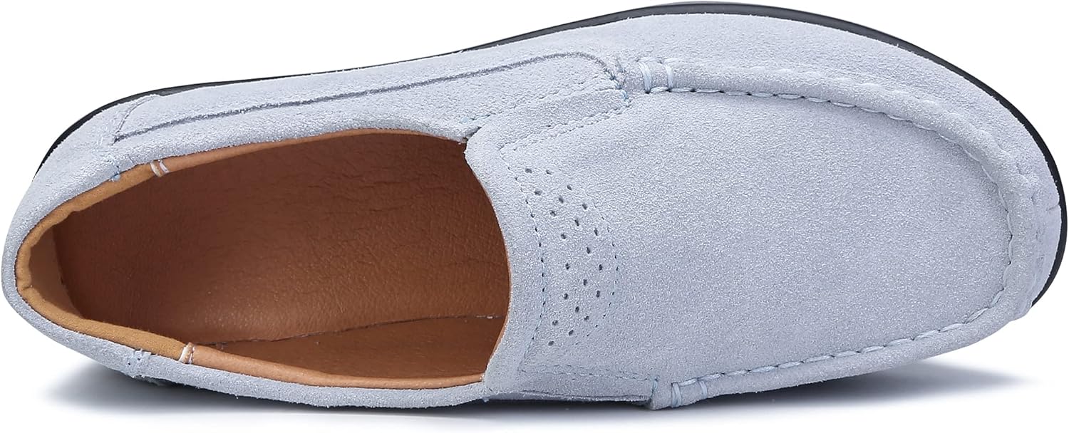 Ruiatoo Platform Shoes for Women Comfort Slip on Suede Moccasins Low Top Casual Wedge Loafers - Image 4