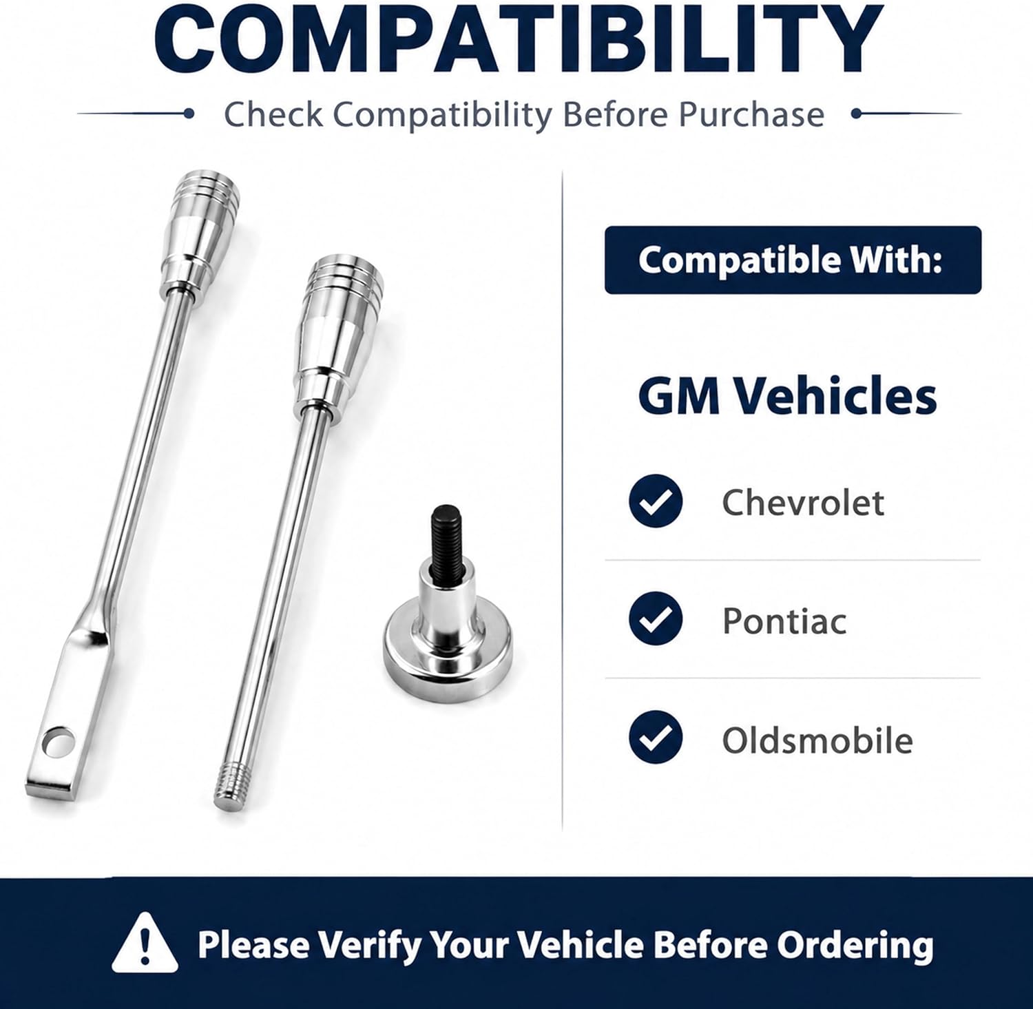 Chrome Billet Aluminum Turn Signal Lever Tilt Wheel Lever & Hazard Knob Kit Compatible with GM Chevy Pontiac Olds