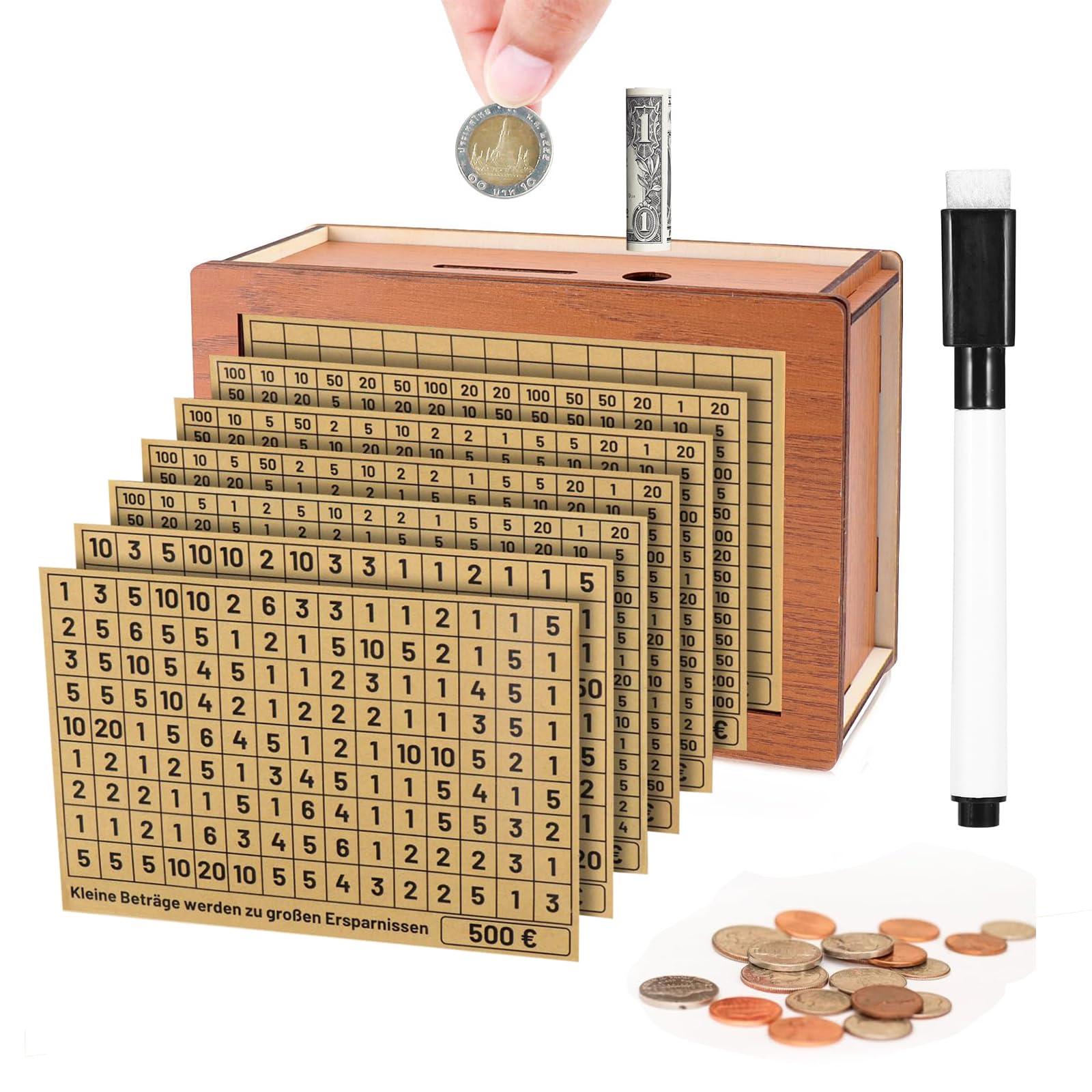 Gotyou Tirelire En Bois,Tirelire Avec Compteur,Tirelire Réutilisable