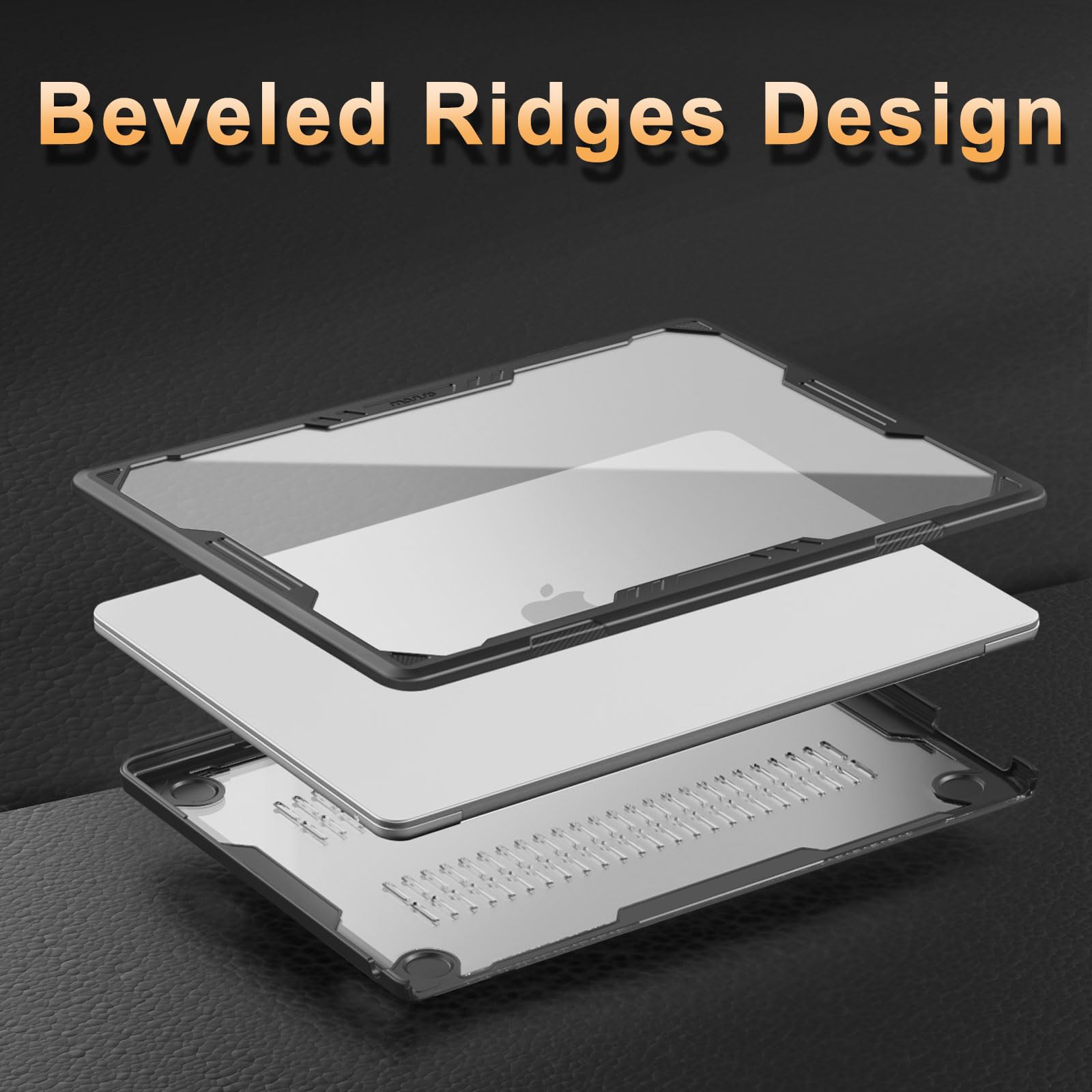 Coque Rigide MOSISO Pour MacBook Air 15" M3/M2 2023-2024 - Housse De Protection Avec Pare-Chocs TPU - Noir