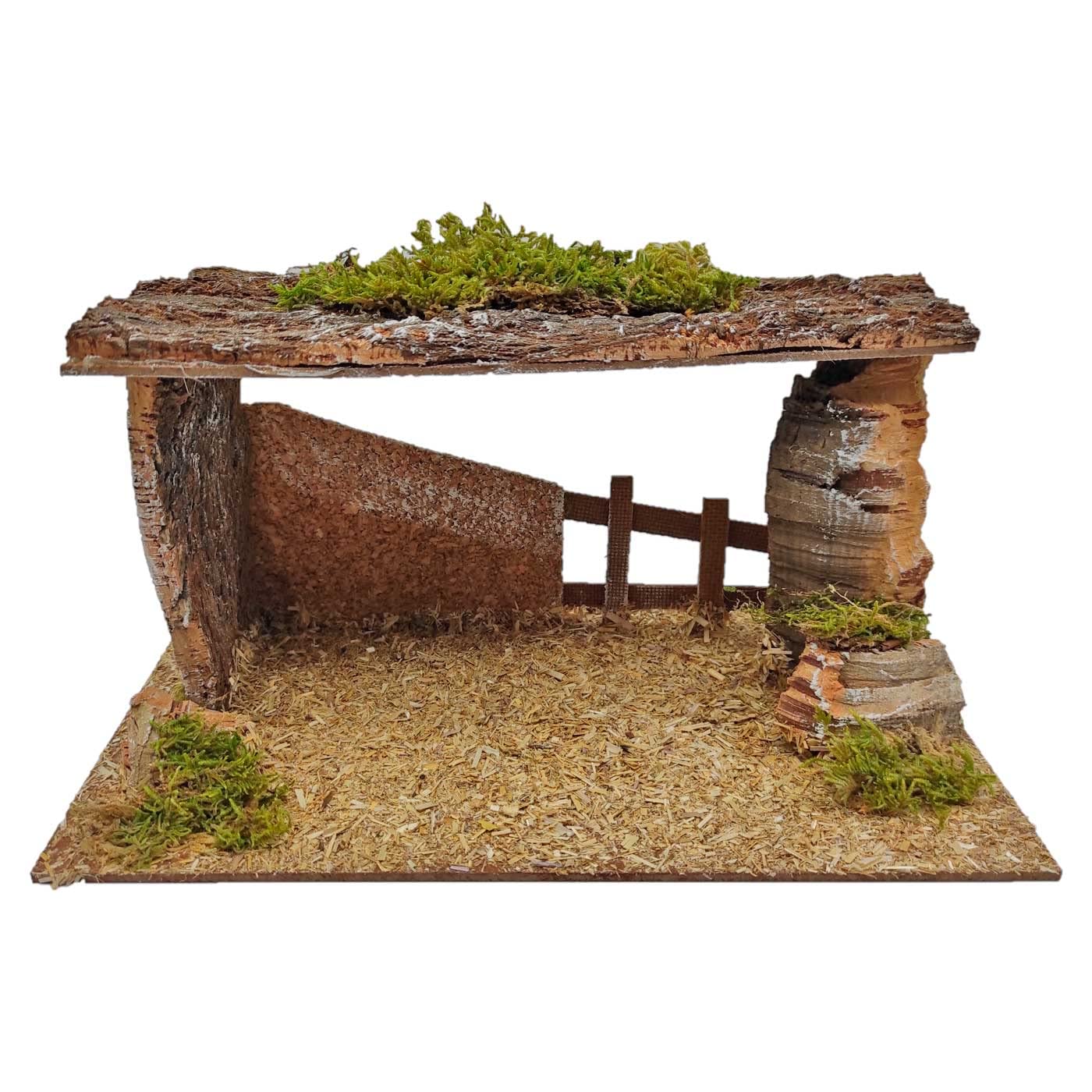 Acan Tradineur - Cueva, Portal de 14 x 27 x 15 cm para Figuras de Nacimiento de 10 cm, Pesebre para belén navideño, Corcho y Resina, Figura Decorativa Navidad, decoración Tradicional