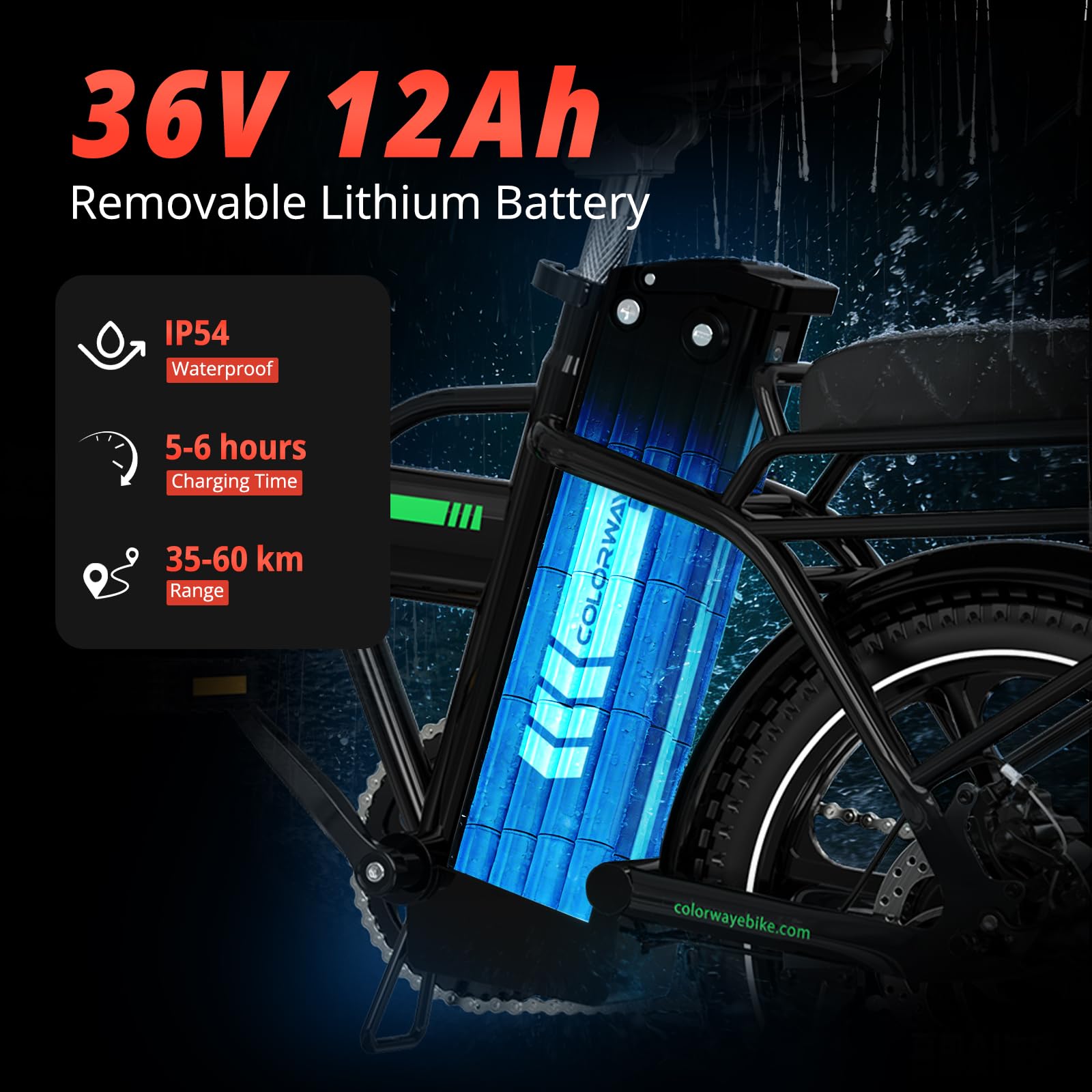 COLORWAY BK5S Bici Elettrica Pieghevole 16"– 36V 12Ah Batteria Rimovibile, Motore 250W, Bicicletta Elettrica Uomo Donna,EBike, City Bike Pieghevole Compatta per Urbano e Pendolarismo