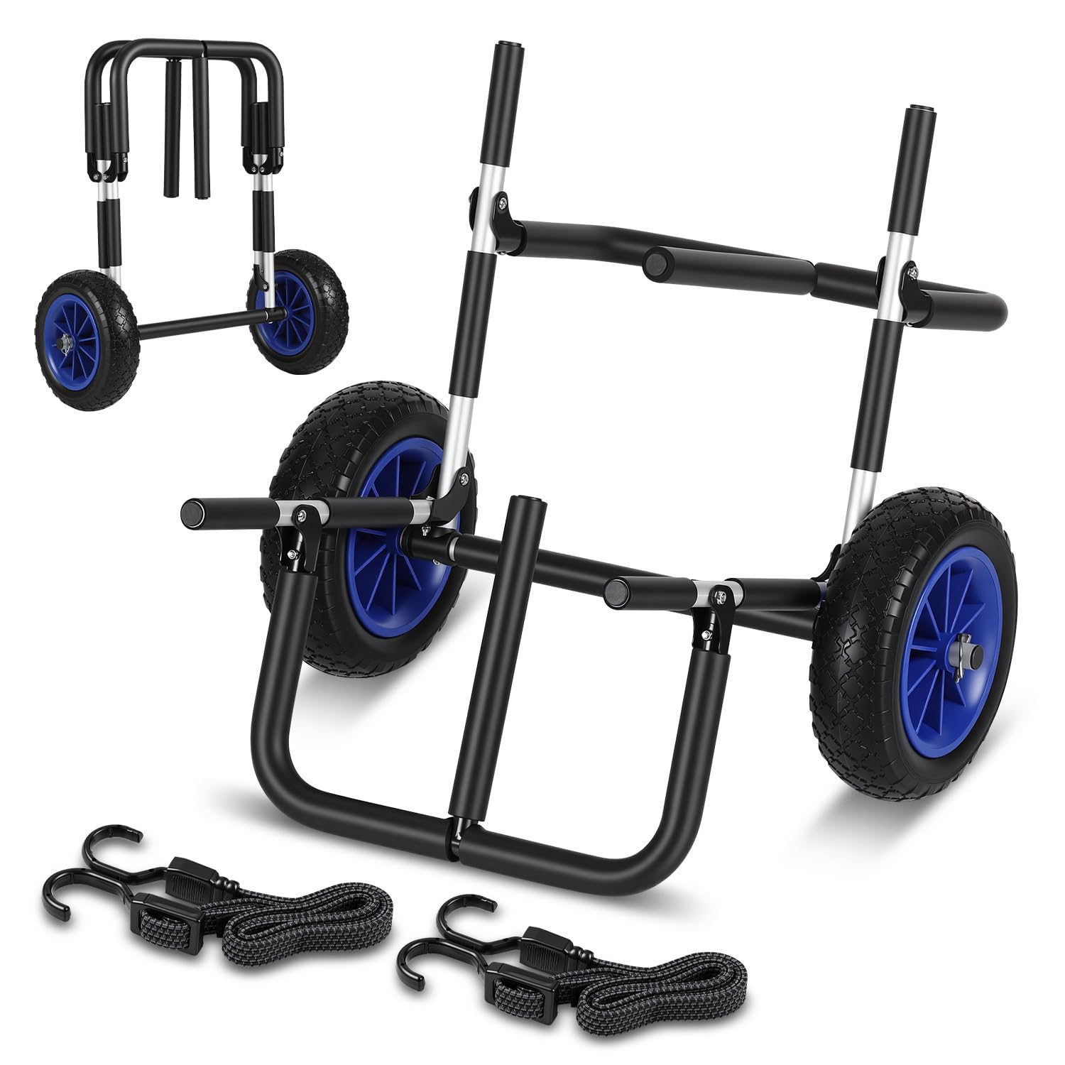Gimisgu Tavola da surf trolley per SUP Board Stand Up Paddle, pieghevole e imbottita, 59 x 42 x 54 cm, telaio in alluminio, include 2 cinghie per giù
