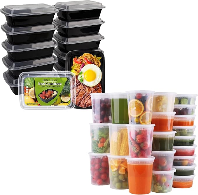 Amazon.com: WGCC Meal Prep Containers 38oz 10Pack and Deli Containers ...