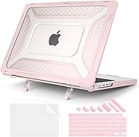 Vista 15 de Batianda Funda resistente para MacBook Pro de 14 pulgadas 2026 2025 M5 M4 M3 M2 Pro/Max Chip, soporte plegable ergonómico