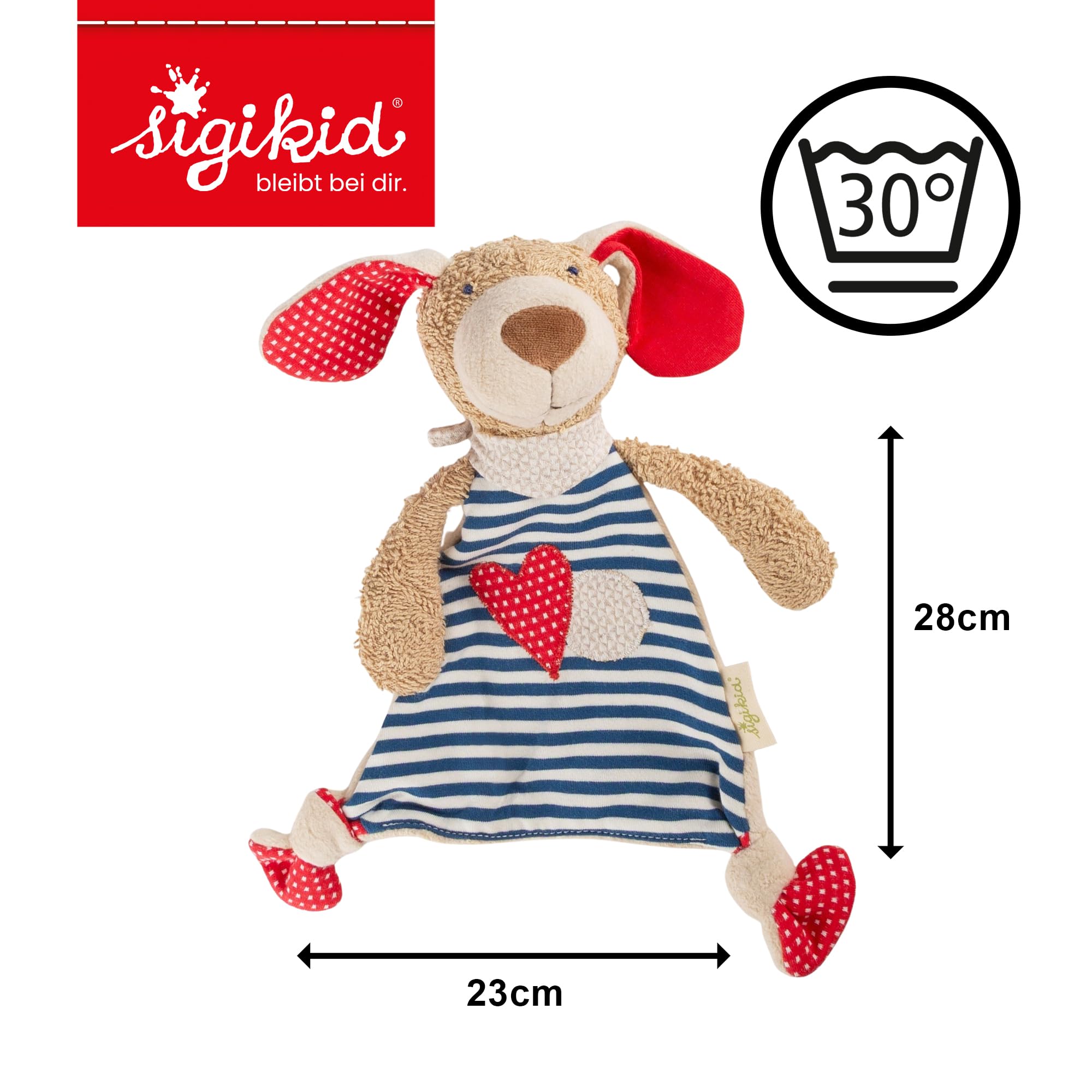 sigikid 40503 - Organic Collection, Straccetto doudou a forma di cagnolino