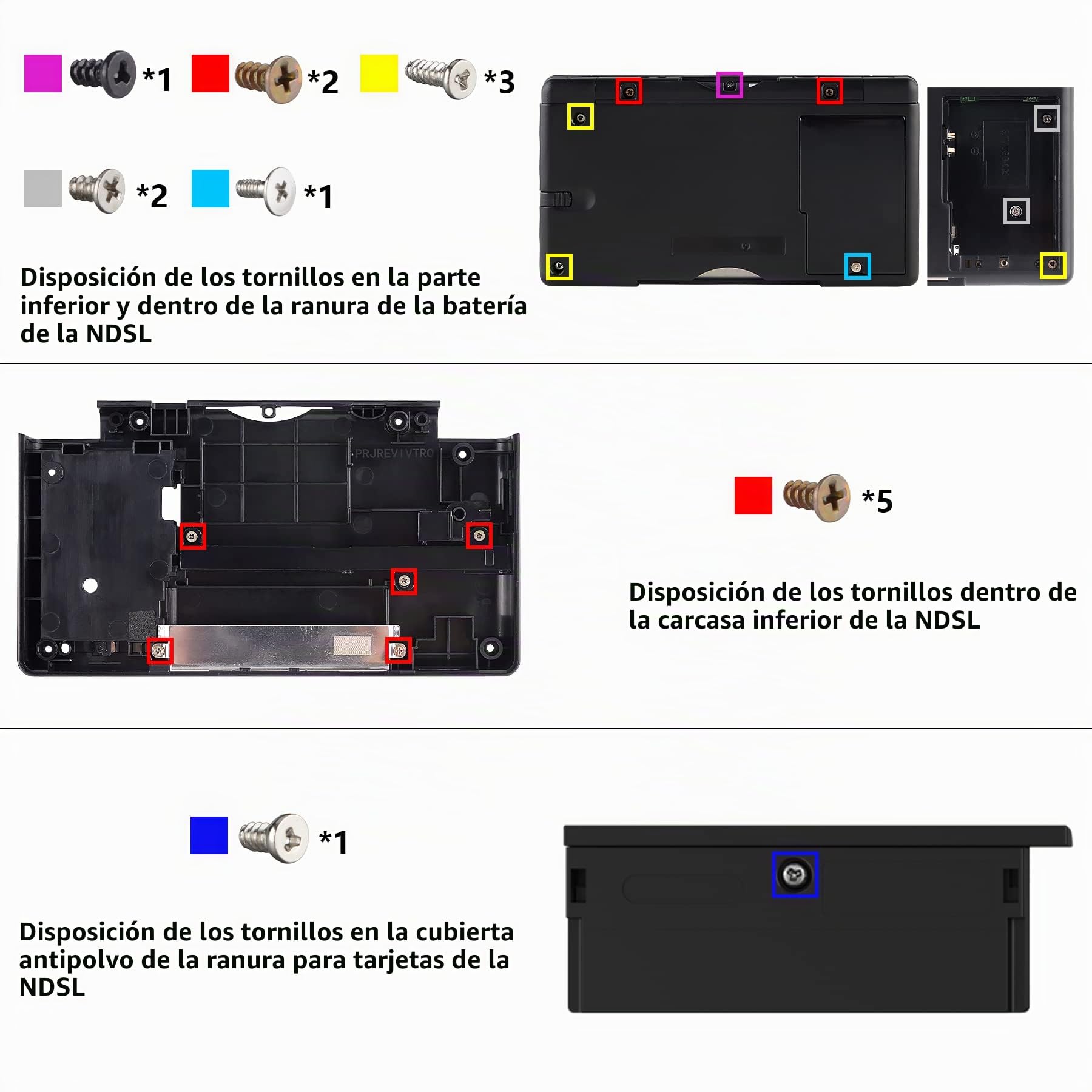 eXtremeRate Carcasa para Nintendo DS Lite Funda Protectora Personalizada Placa Cubierta Completa con Botones y Lente de Pantalla para Nintendo DS Lite NDSL - NO Incluye Consola Transparente
