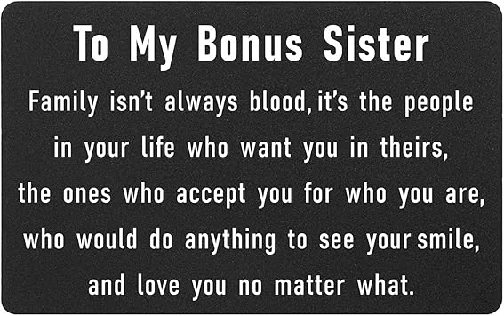 Happy Birthday Unbiological Sister Amazon.com: Engraved Wallet Card Inserts To Bonus Sister, Gifts For  Stepsister Sistter-In-Law, Adopted Sister Christmas Card, Foster Sis  Birthday Gift : Clothing, Shoes & Jewelry