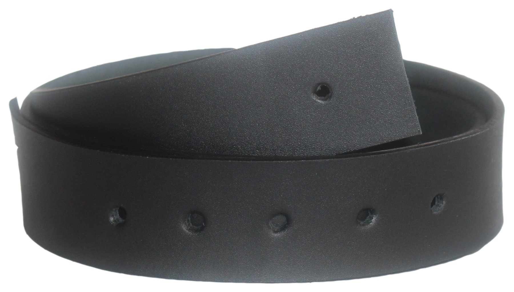 Qha Men's Black Leather Belt No Buckle Full Grain Strap Gift Q52019-3Xl: 48"-52"