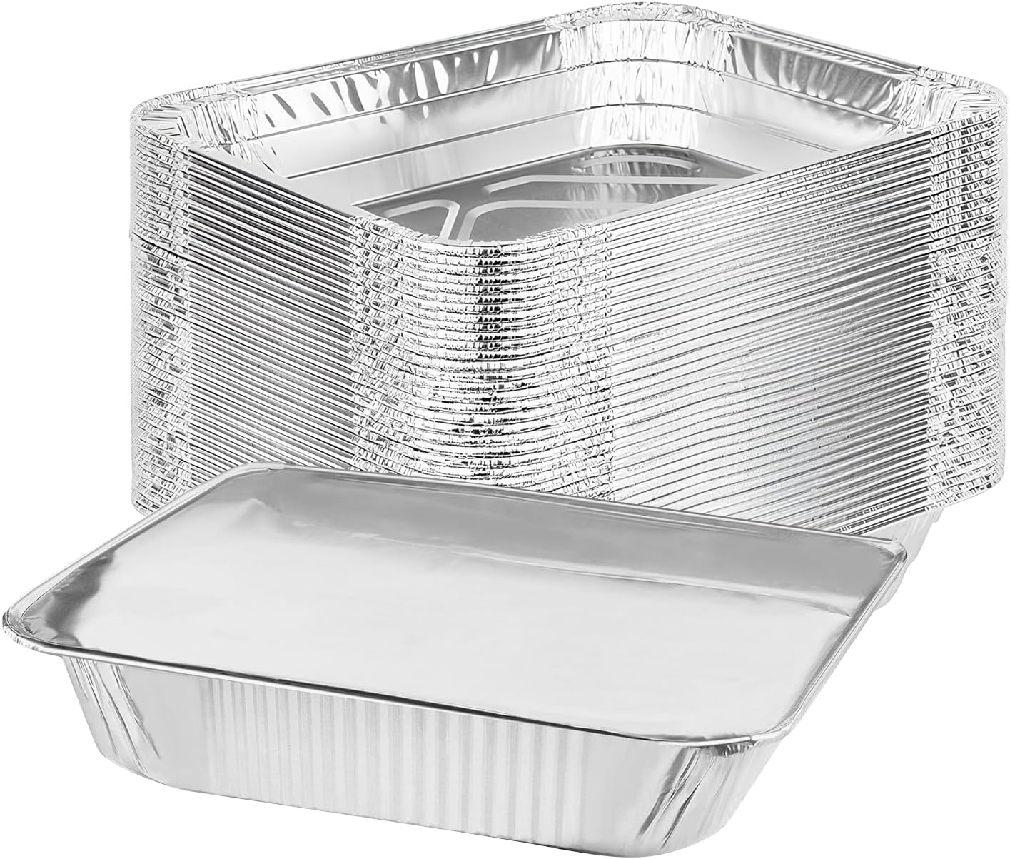 YATSKIA 50 Pack Aluminum Foil Pans with Lids, Aluminum Foil