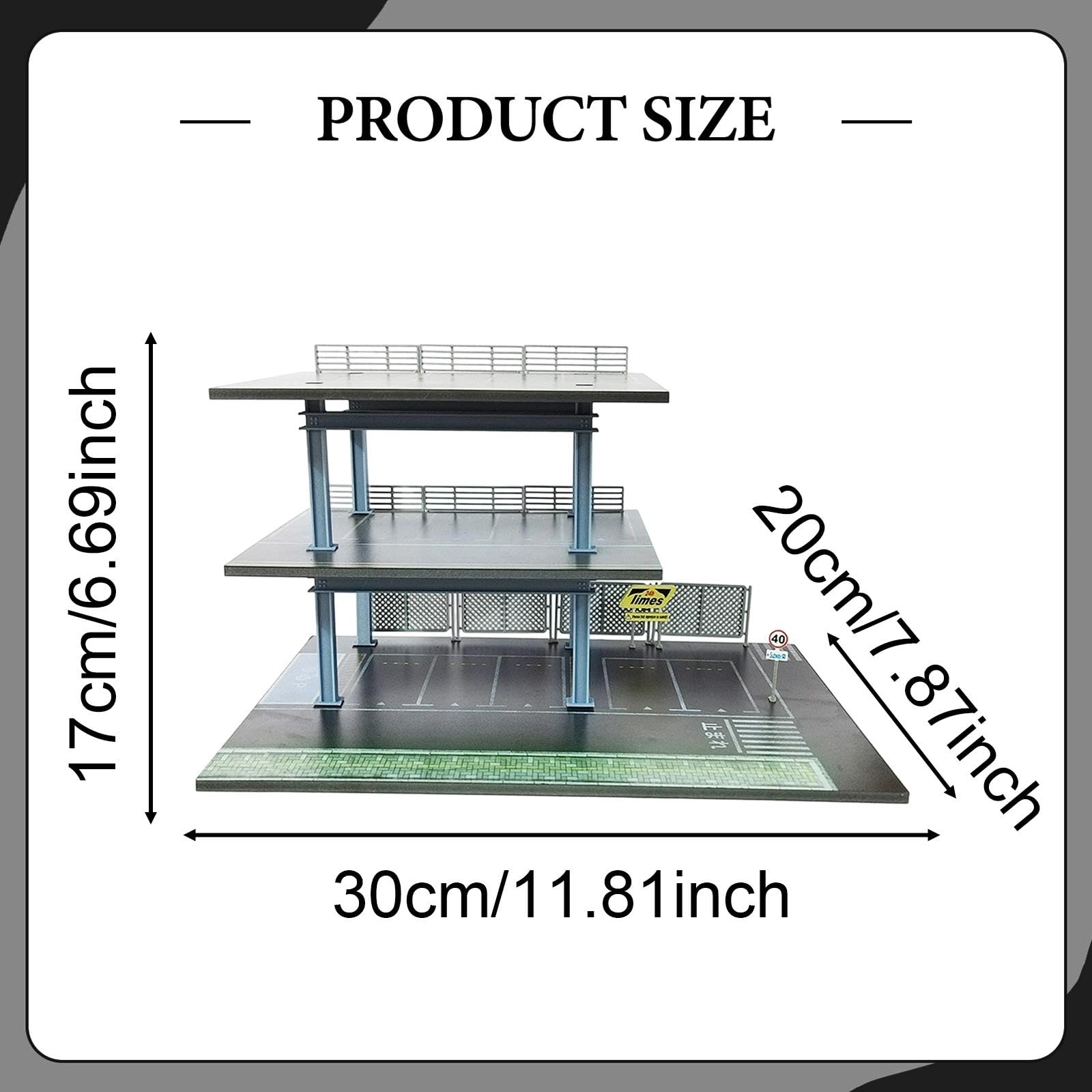 MagiDeal Diorama de estacionamiento a Escala 1/64, Modelo de Escena en Miniatura, Adorno Decorativo, fácil Montaje, Vitrina, Organizador, Caja de exhibición de, M0085f