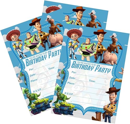 Miniatura 5 de Liphontcta 24 invitaciones de cumpleaños para niños, invitaciones de fiesta para niños, escultura de jardín, decoración al aire libre