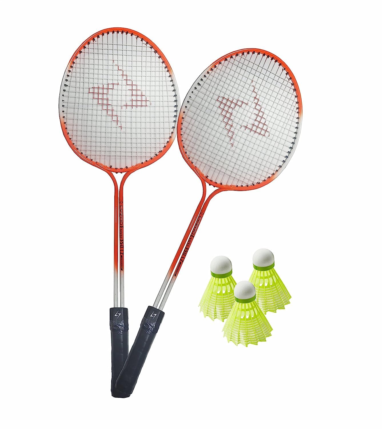 Lyzoo Double Shaft Badminton Racquet Air Tube Aluminium Shaft with 3pc Nylon Shuttle Cork, Soft Grip, Light Weight, Strung Badminton Racquet, | Gym Equipment for Home Gym Workout (Pack of 5) (B0C852N477) Amazon Price History, Amazon Price Tracker