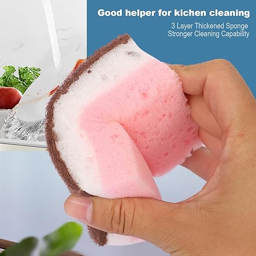 Miniatura 4 de Esponjas de limpieza para platos, esponjas de cocina para lavar platos, esponjas de limpieza gruesas de 3 capas, esponjas de lavado de platos que no