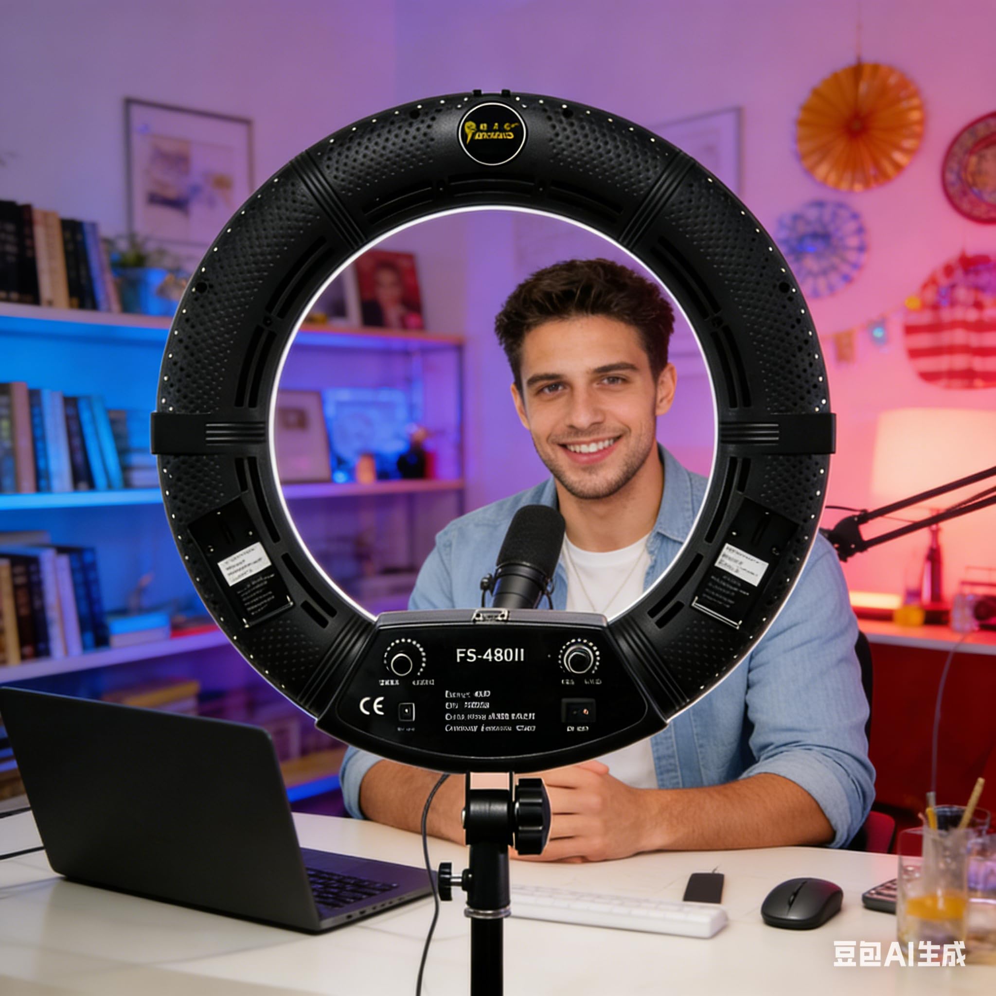 Caméra bi-Couleur 18 Pouces FS-480II 5500K Photo/Studio/Téléphone/Vidéo Lampe LED 18 '' 480 LED avec trépied 2M + Trousse de Rangement