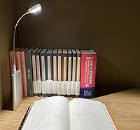 Vista 6 de Lámpara de Lectura LED USB con Ajuste Regulable de 2 Brillos, Cuello de Ganso Flexible, Luz USB para Notebook Laptop Teclado, Powerbank