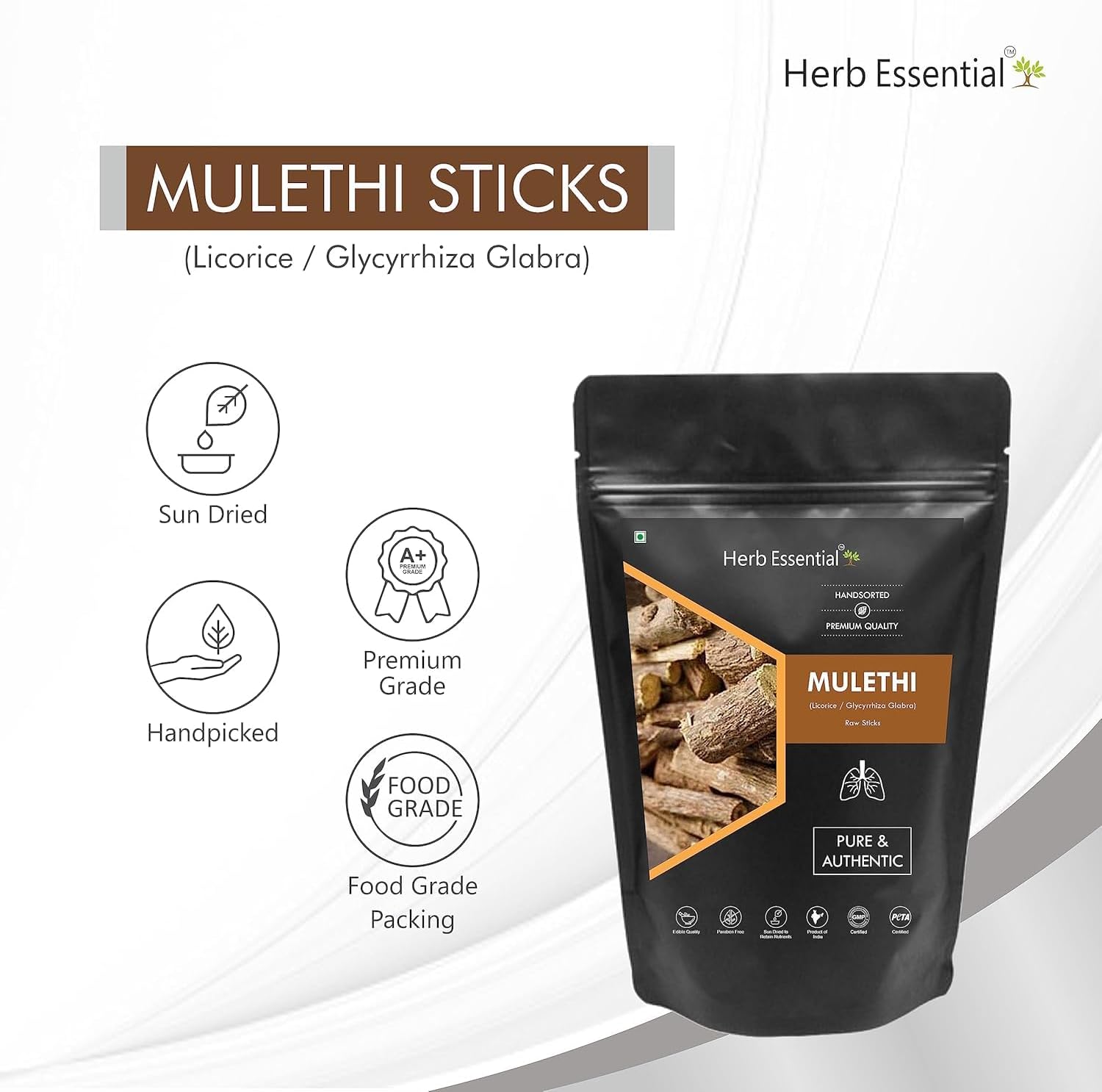 ATS Mulethi Sticks,100 g - Yastimadhu (Licorice) - 100% Natural - (Big)