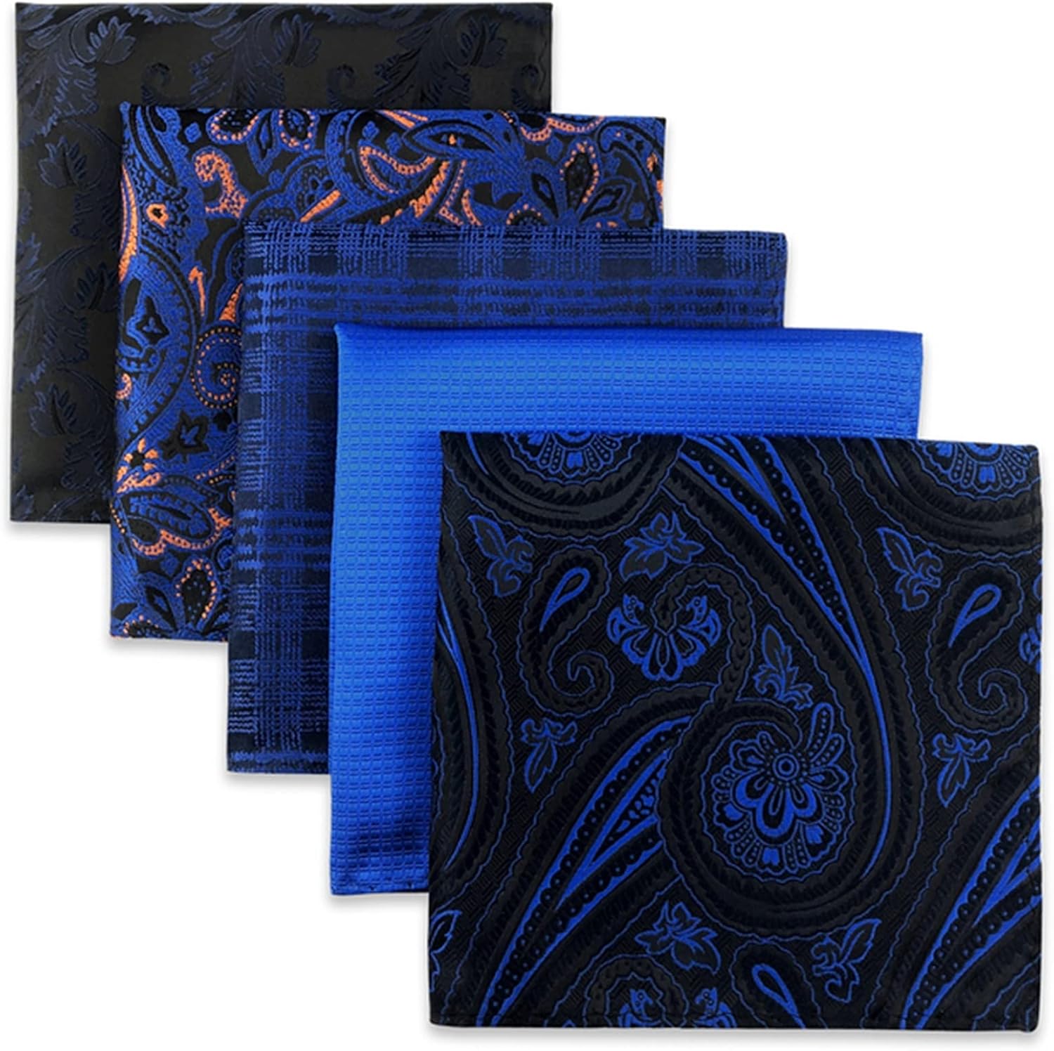 5 Pieces Hanky Mens Pocket Squares Wedding Handkerchiefs Set Formal Bundle (Color : E, Size : 1) (E 1)