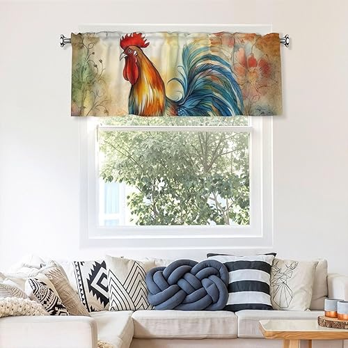 Miniatura 9 de Valances for Windows Kitchen Valance Curtains 54 x 18 Inch Guitarra Pattern Curtain Valance Rod Pocket Window Valances Blocking Light Short Curtain