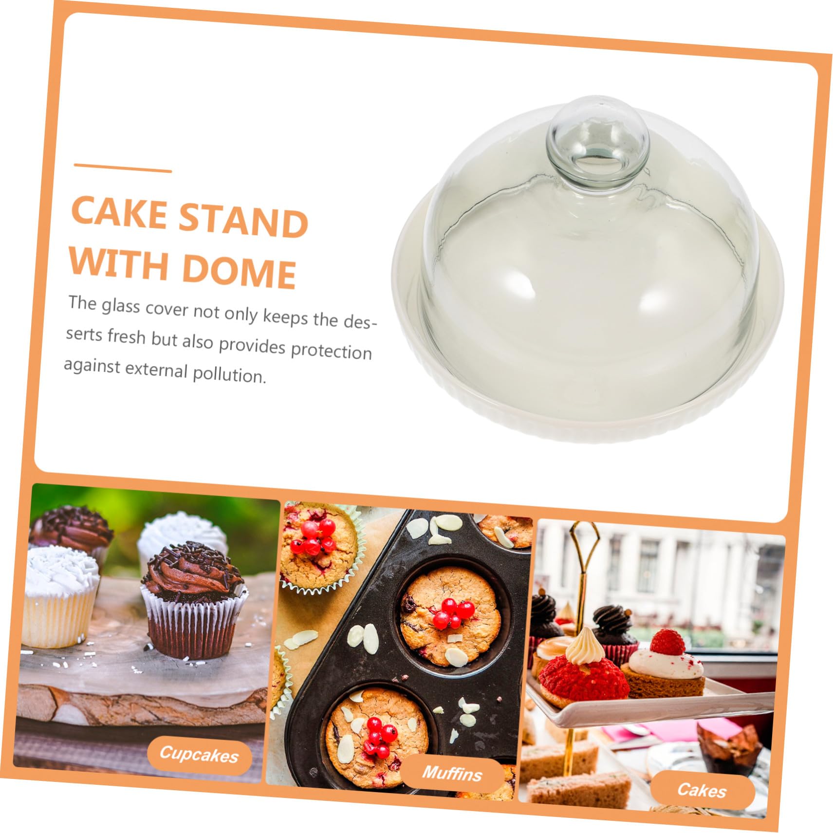 Toyvian Minimalistisches Desserttablett Eleganter Tortenständer mit Deckel mit Glasglocke aus Keramik Vielseitig und Praktisch für Hochzeiten und Partys