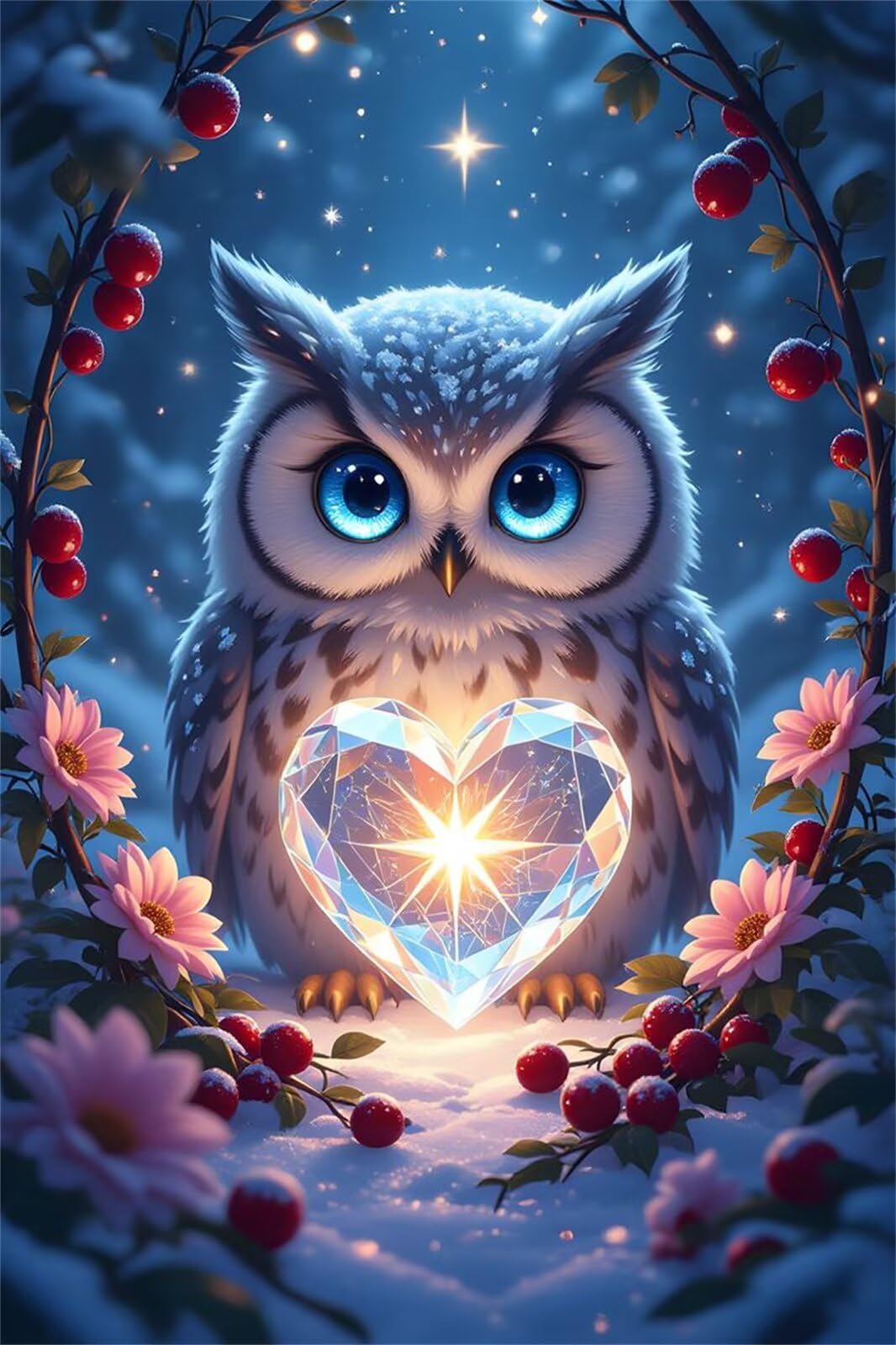 Puzzle 3000 sztuk sowa kwiaty, puzzle niemożliwe, łamigłówki, łamigłówki, gry logiczne dla całej rodziny, puzzle dla dorosłych 3000 sztuk 122 x 81 cm