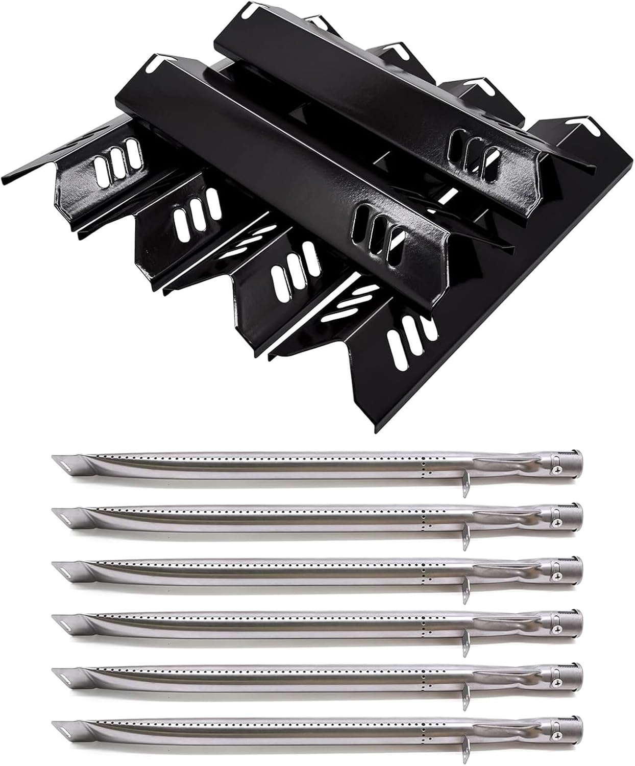 Adviace Grill Replacement Parts for Dyna Glo DGB610SSP DGF600SSP 6 Burner Grill Models, 6 Pack Grill Burners and Heat Tents for Dyna Glo 70-01-608 70-01-179