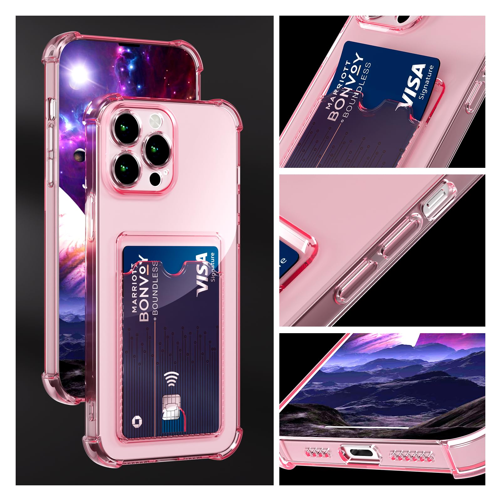 Transparente IPhone 14 Pro Max Hülle Mit Kartenfach – TPU Silikon, Stoßfest, Ultra-dünn