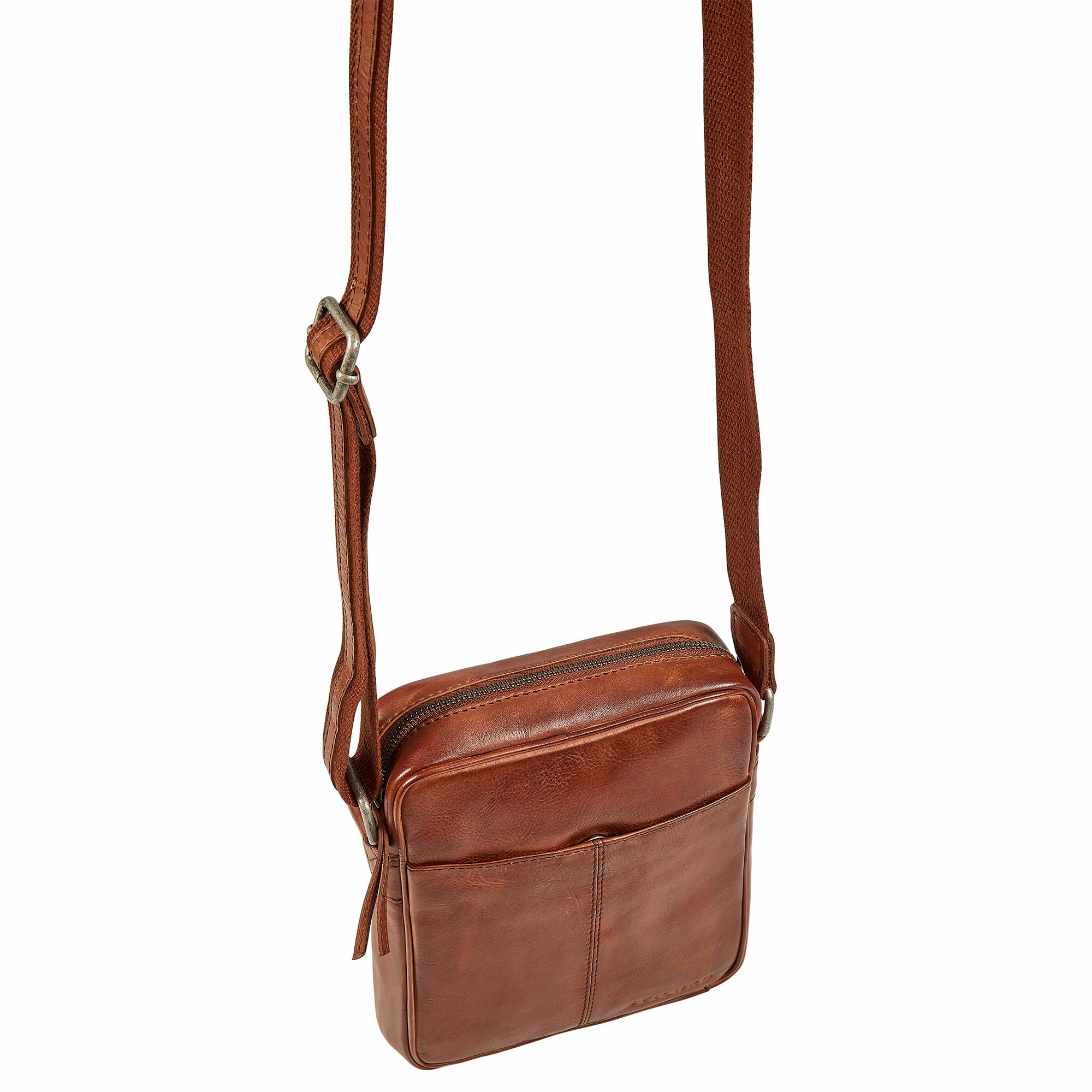 STILORD "Nilo" Elegancka Męska Torba na Ramię Mała Skórzana Crossbody Bag – Męska Torba Skóry Naturalnej na Tablet 8,3 Cala z Wieloma Przegródkami do Noszenia na Ramieniu Kolor:czarny