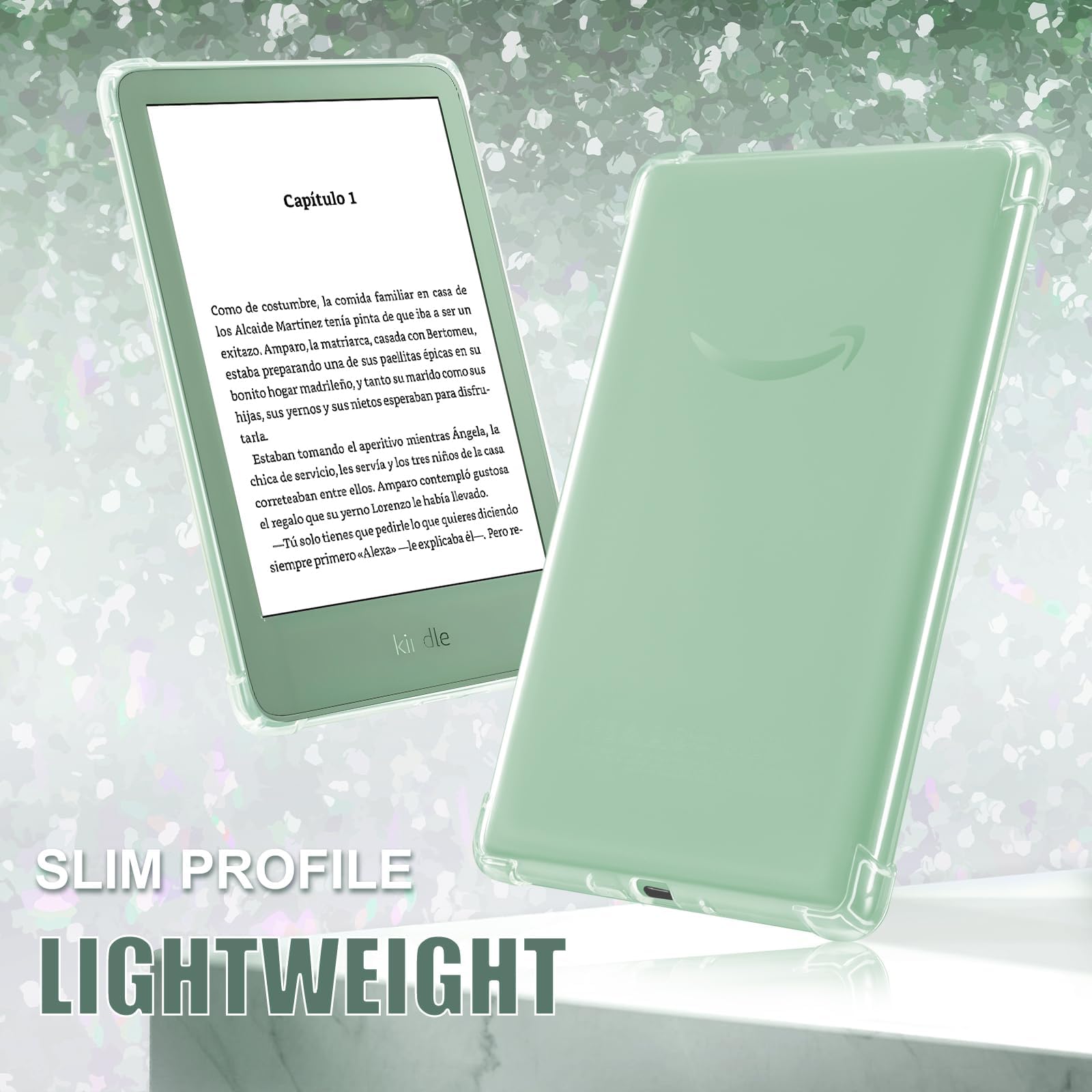 CoBak Étui pour Kindle - Étui Transparent pour Le 6" Nouveau Kindle 11e génération 2024 (Modèle RS23CV) / 2022 (Modèle C2V2L3) - Dos en Silicone léger et résistant aux Rayures