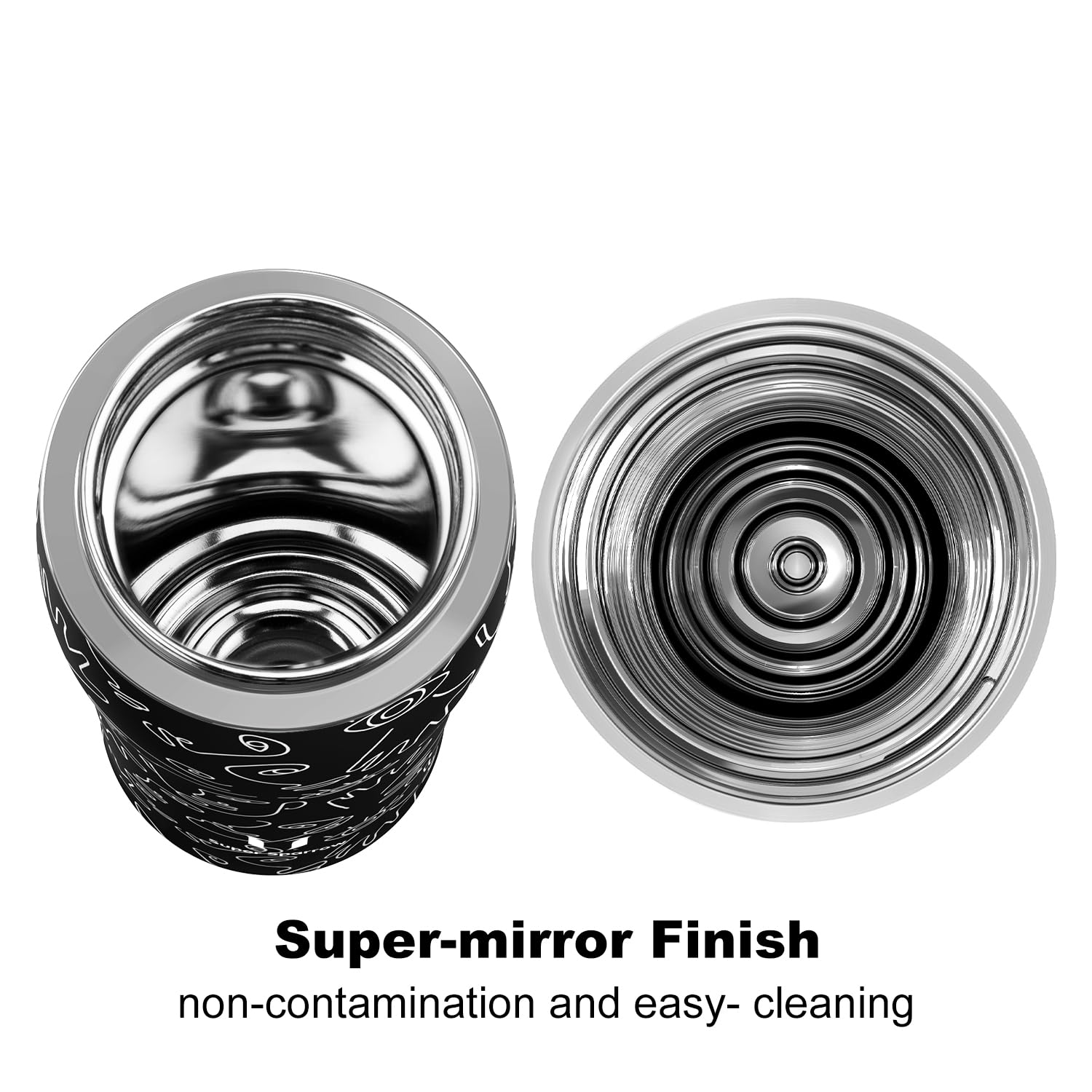 Super Sparrow Borraccia Termica Cannuccia, Borraccia in Acciaio Inox - 350ml, 500ml, 750ml, 950ml - Senza BPA Tazza Borracce Termiche, Bottiglia Termica per Bambini, Scuola, Sportiva