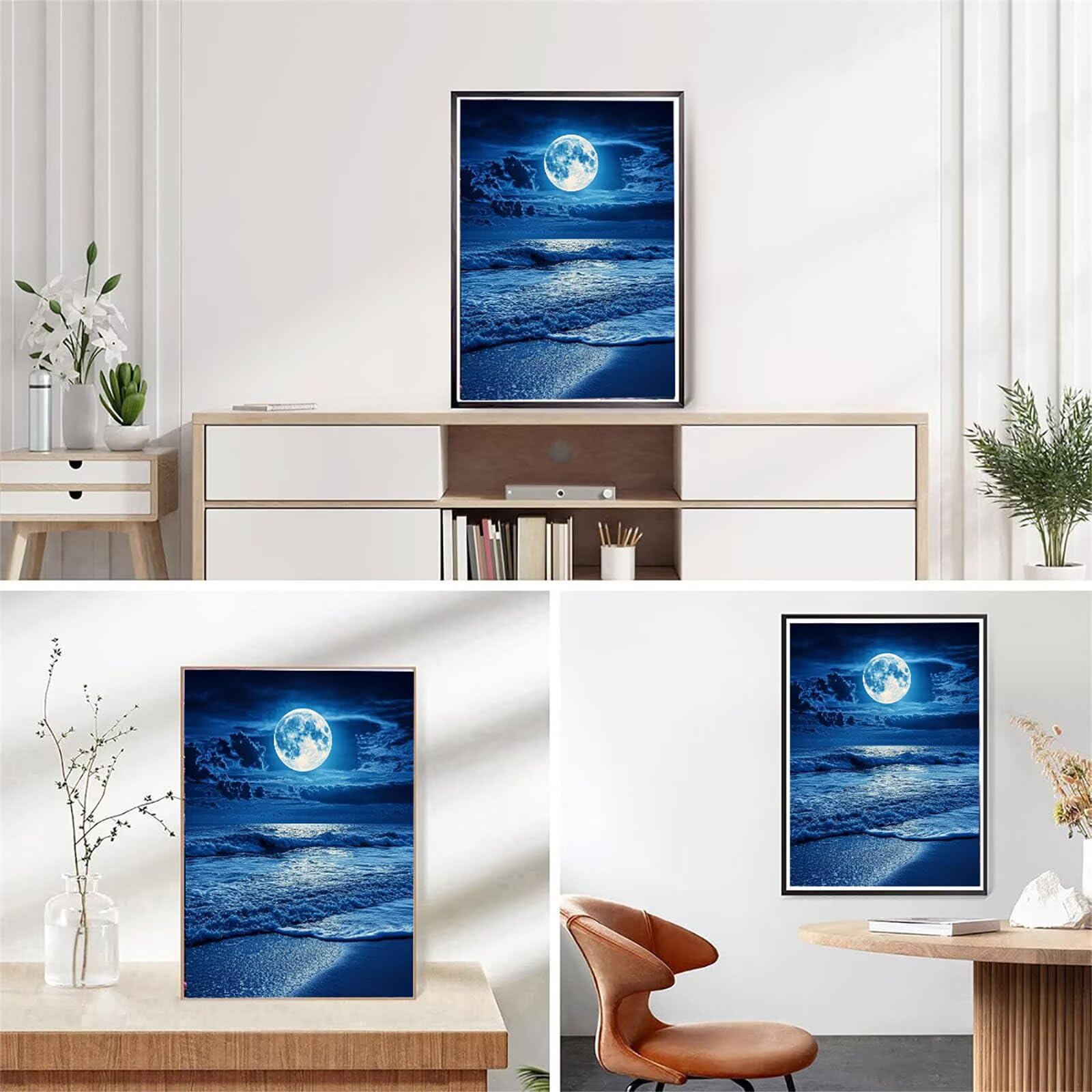 Obraz diamentowy 5D, obraz diamentowy 5D, obraz do malowania diamentami, obraz nocny, 90 x 120 cm, okrągły obraz dla dorosłych z akcesoriami, "zrób to sam", mozaika, zestaw do majsterkowania do