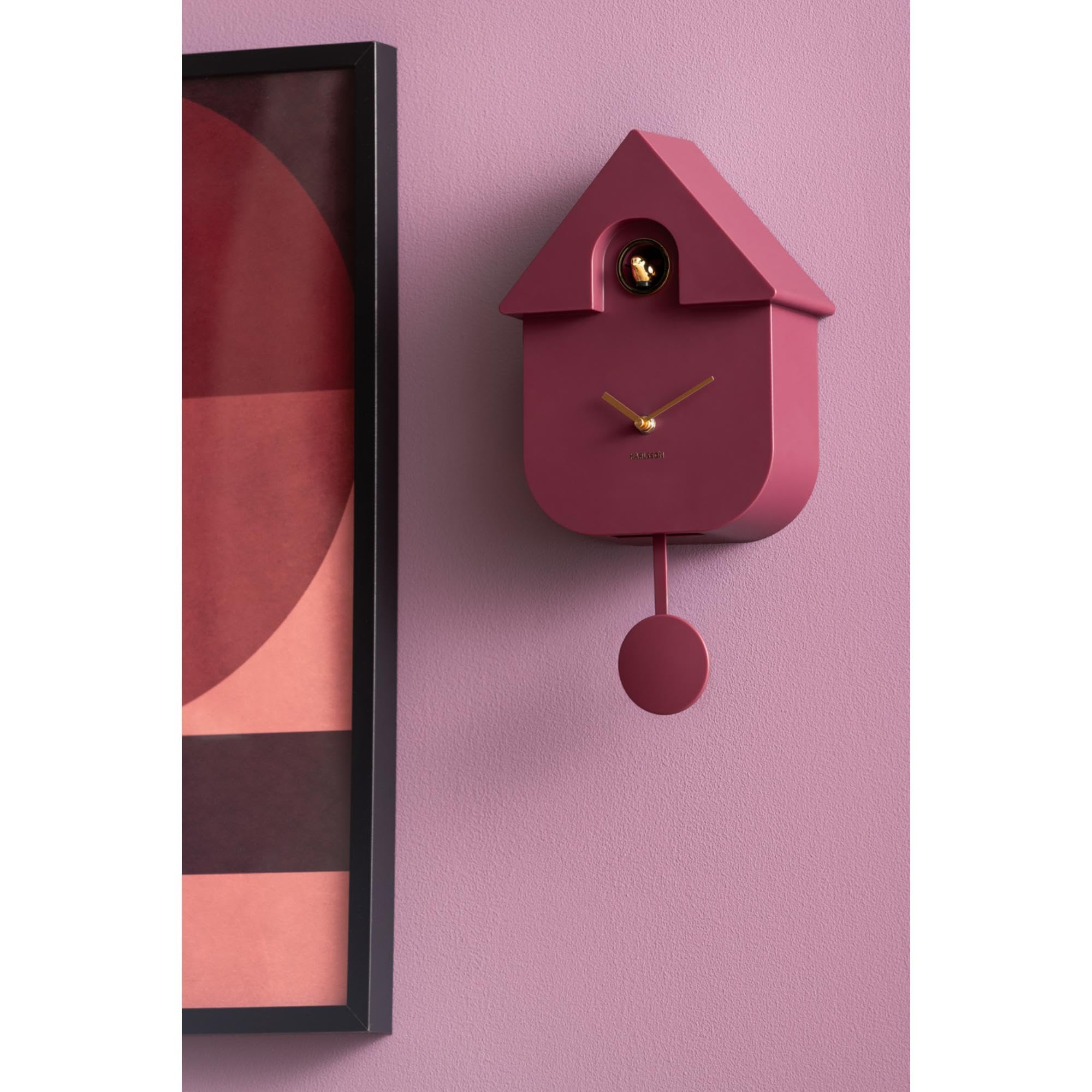Karlsson Horloge Murale en ABS Modern Cuckoo Oro | Rectangulaire - Moderne - En plastique - Horloge murale moderne pour salon - Horloge murale - Horloge coucou